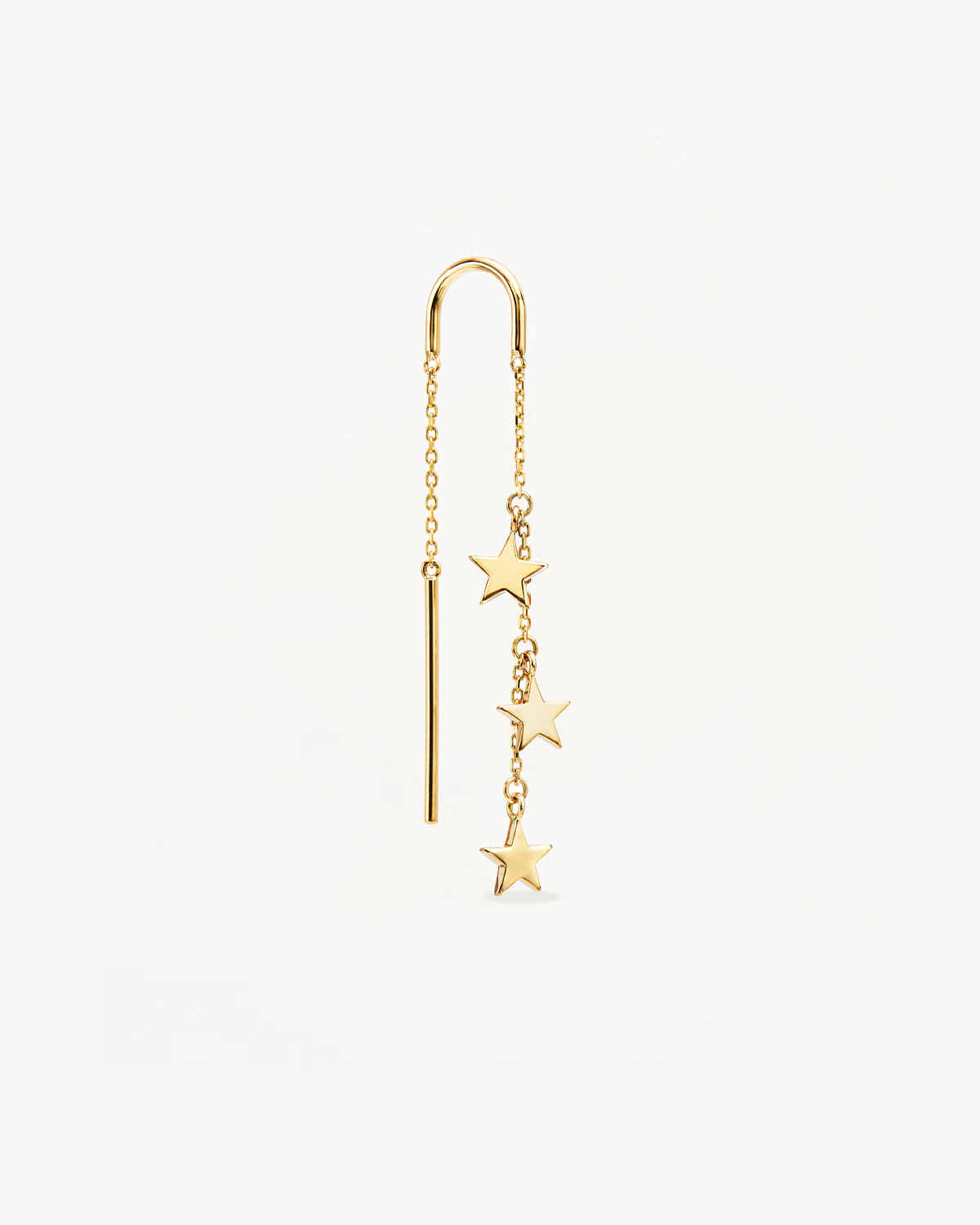 9k Solid Gold Star Bright Thread Earring