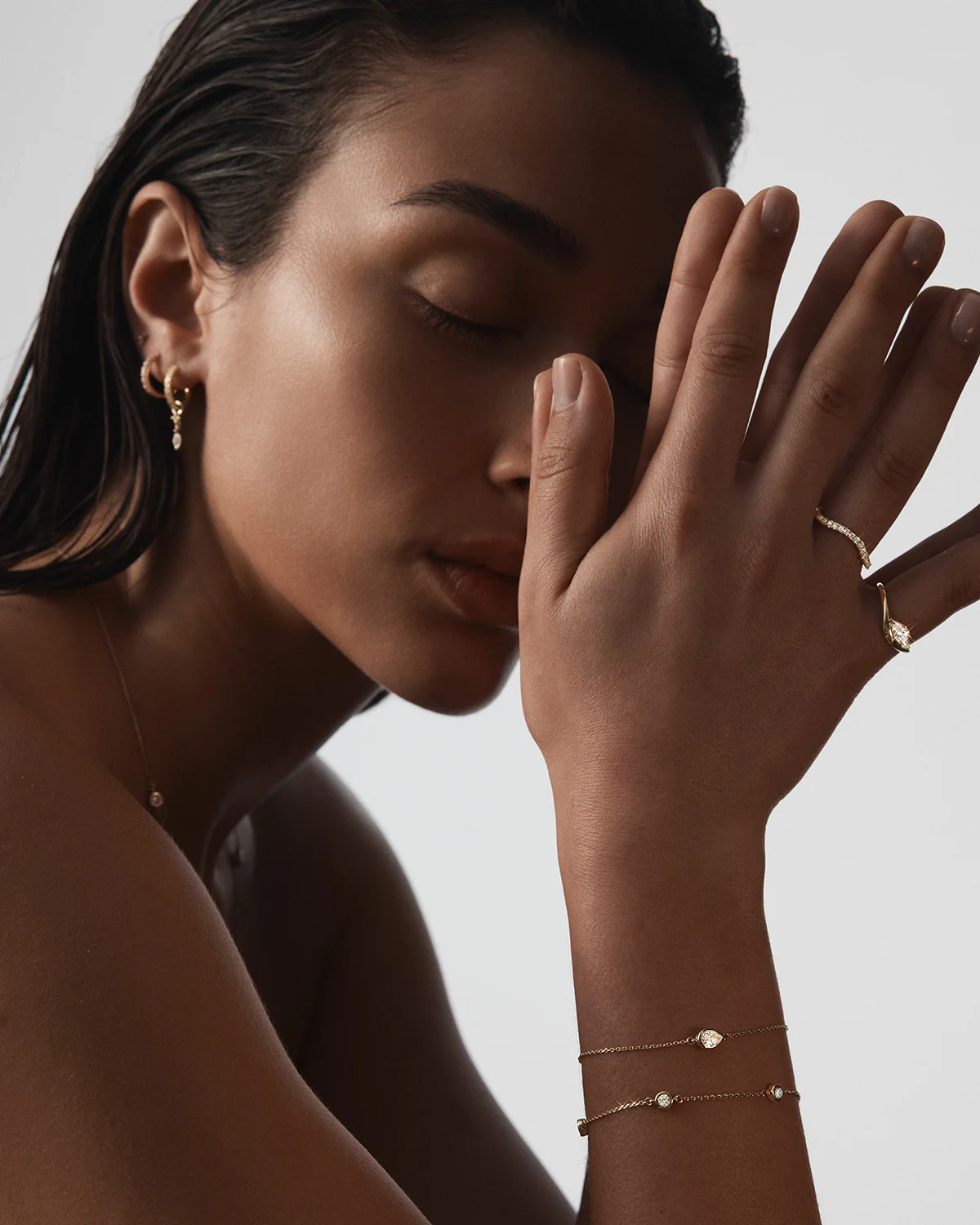 9k Solid Gold Sunlit Path Lab-Grown Diamond Bracelet