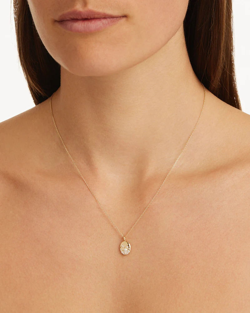9k Solid Gold Lotus Within Lab-Grown Diamond Necklace