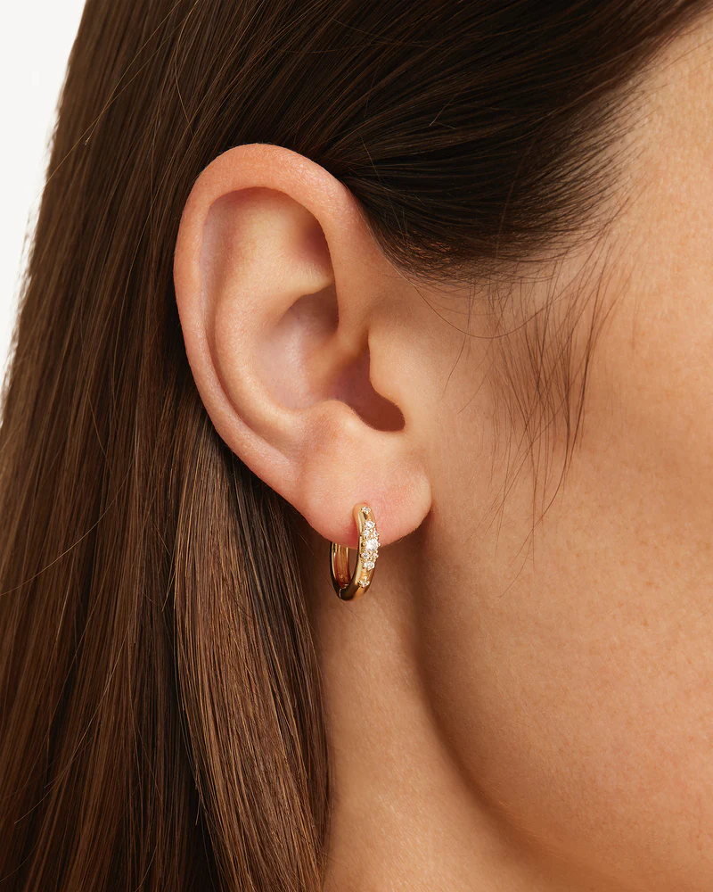 9k Solid Gold Beneath the Morning Light Lab-Grown Diamond Hoop