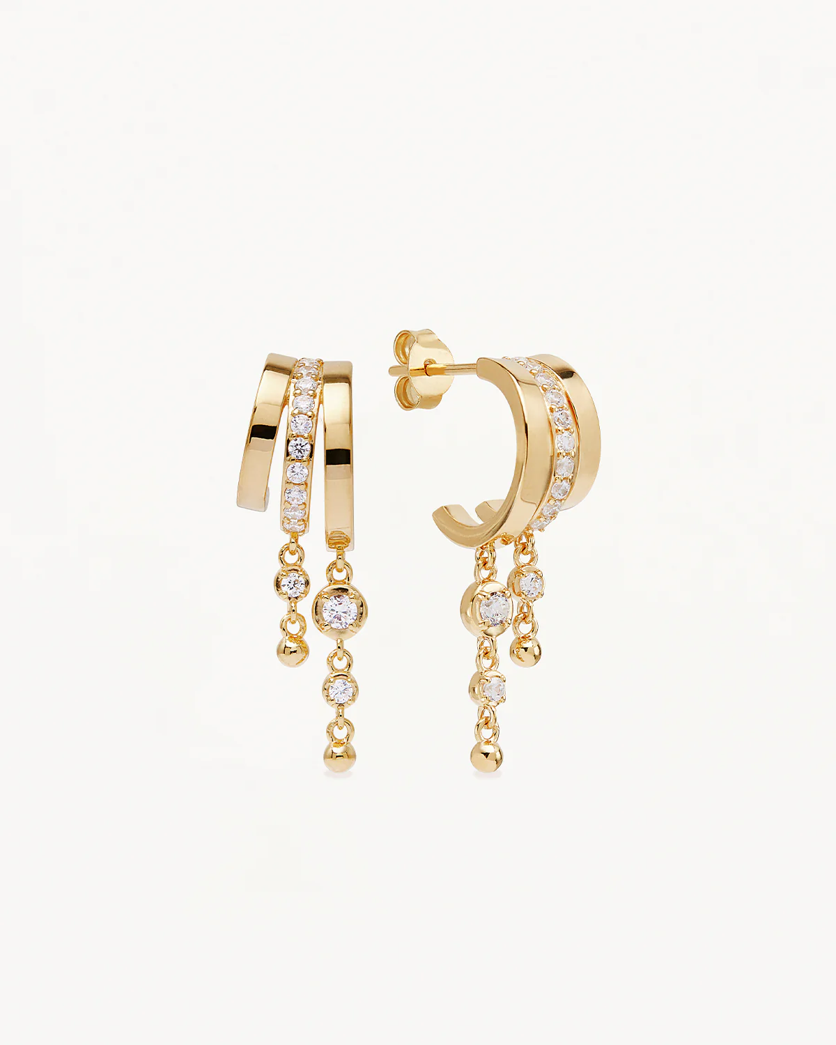 18k Gold Plated Ocean Mist Illusion Hoops