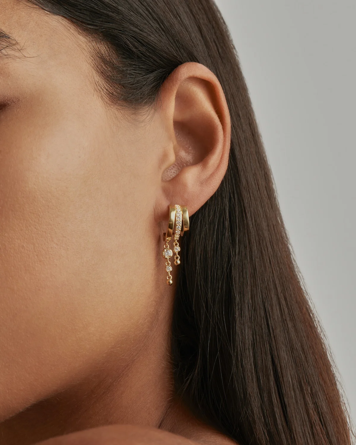 18k Gold Plated Ocean Mist Illusion Hoops