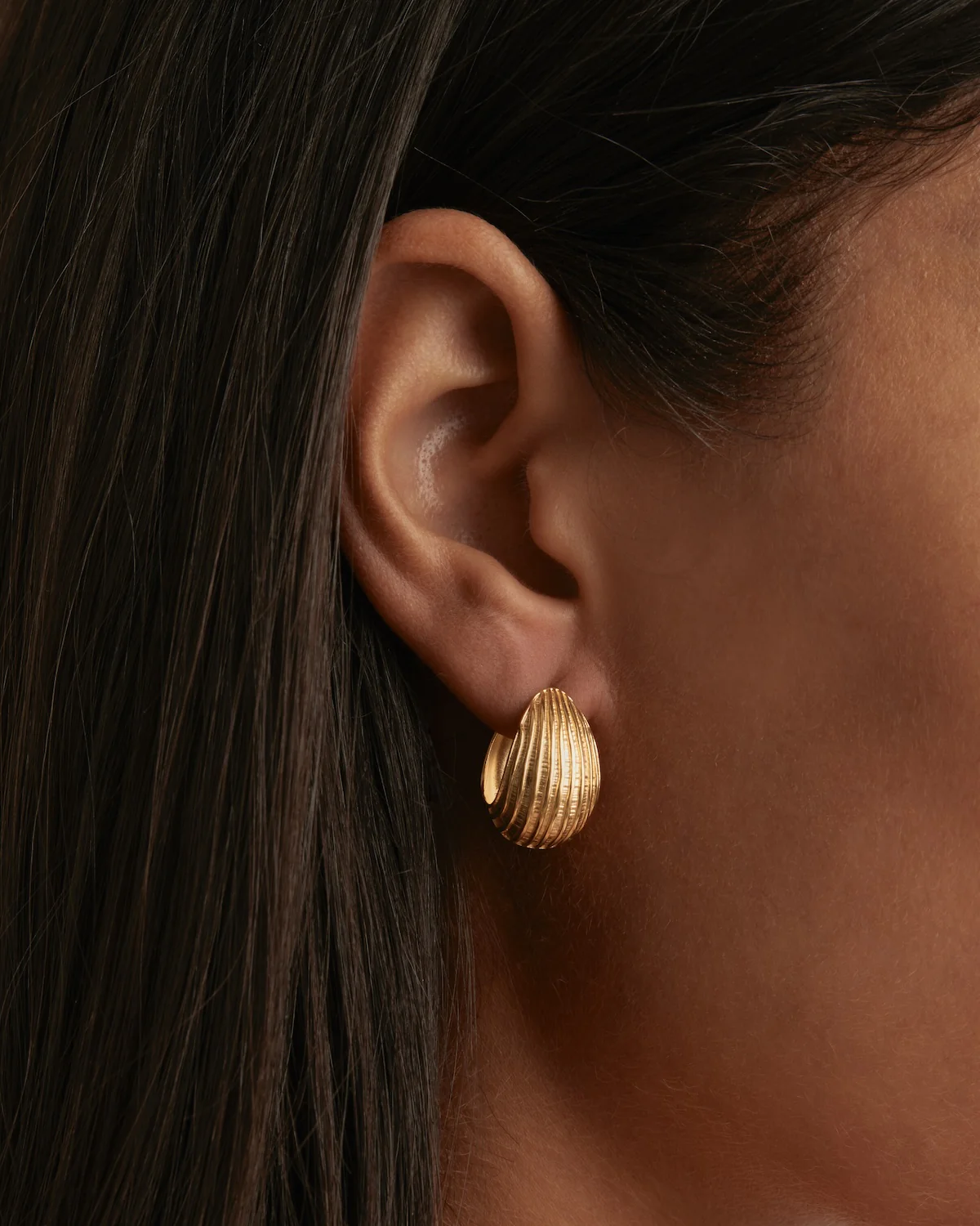 18k Gold Plated Ocean Whisper Hoops