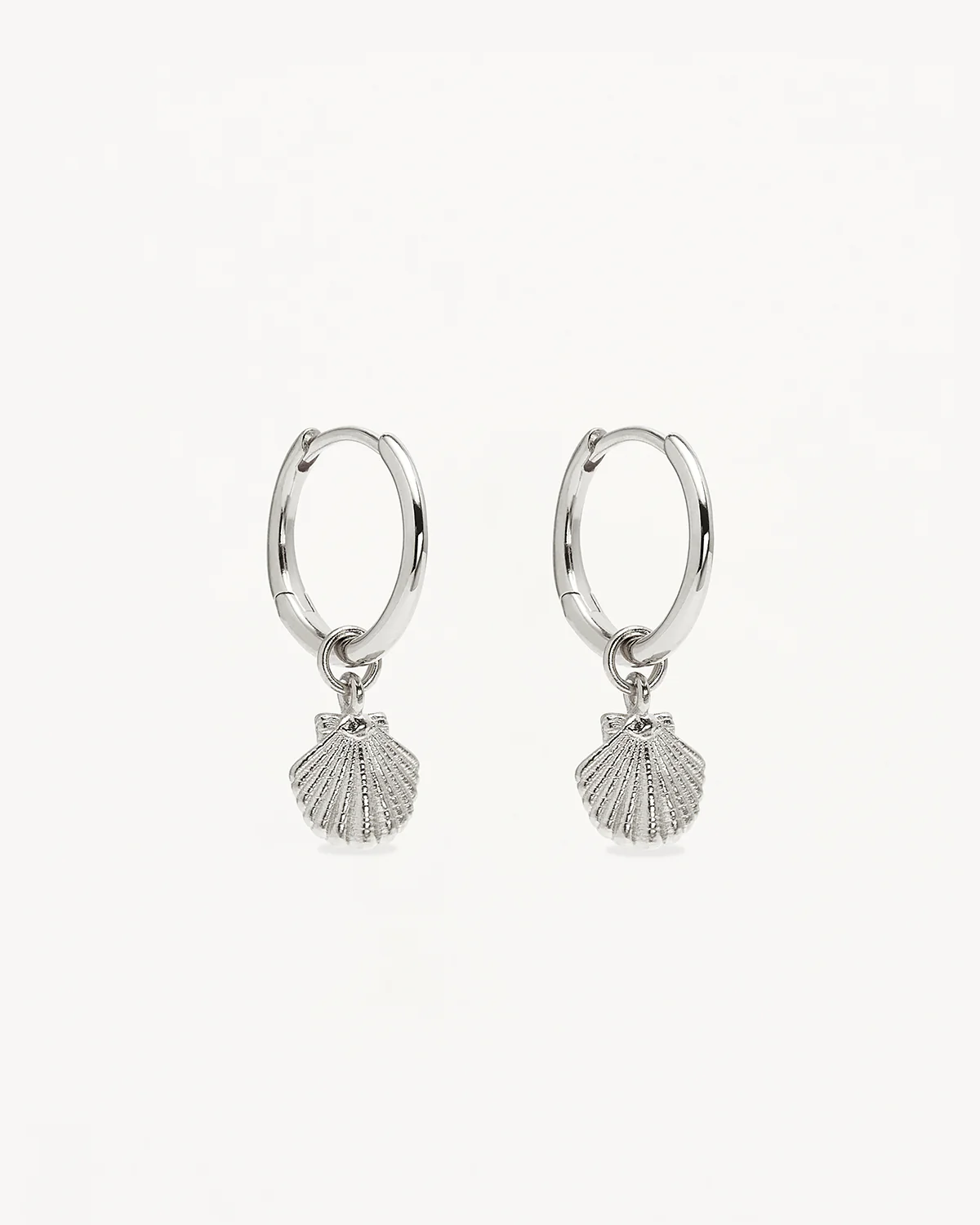 Sterling Silver By the Shore Shell Hoops