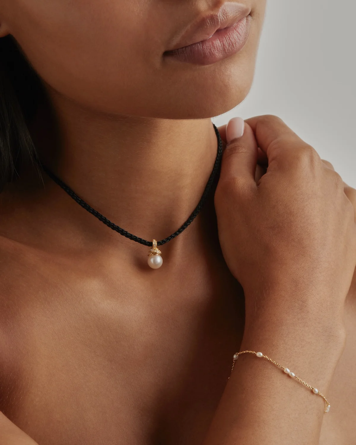 18k Gold Vermeil Whispers of Tranquillity Pearl Cord Choker