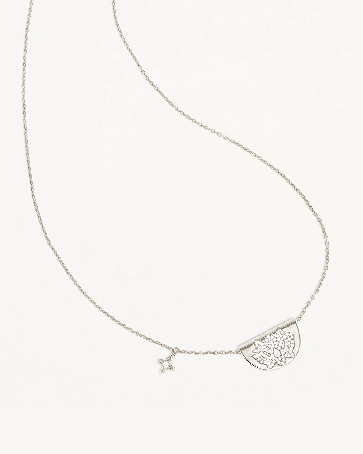 Sterling Silver Live In Light Lotus Necklace