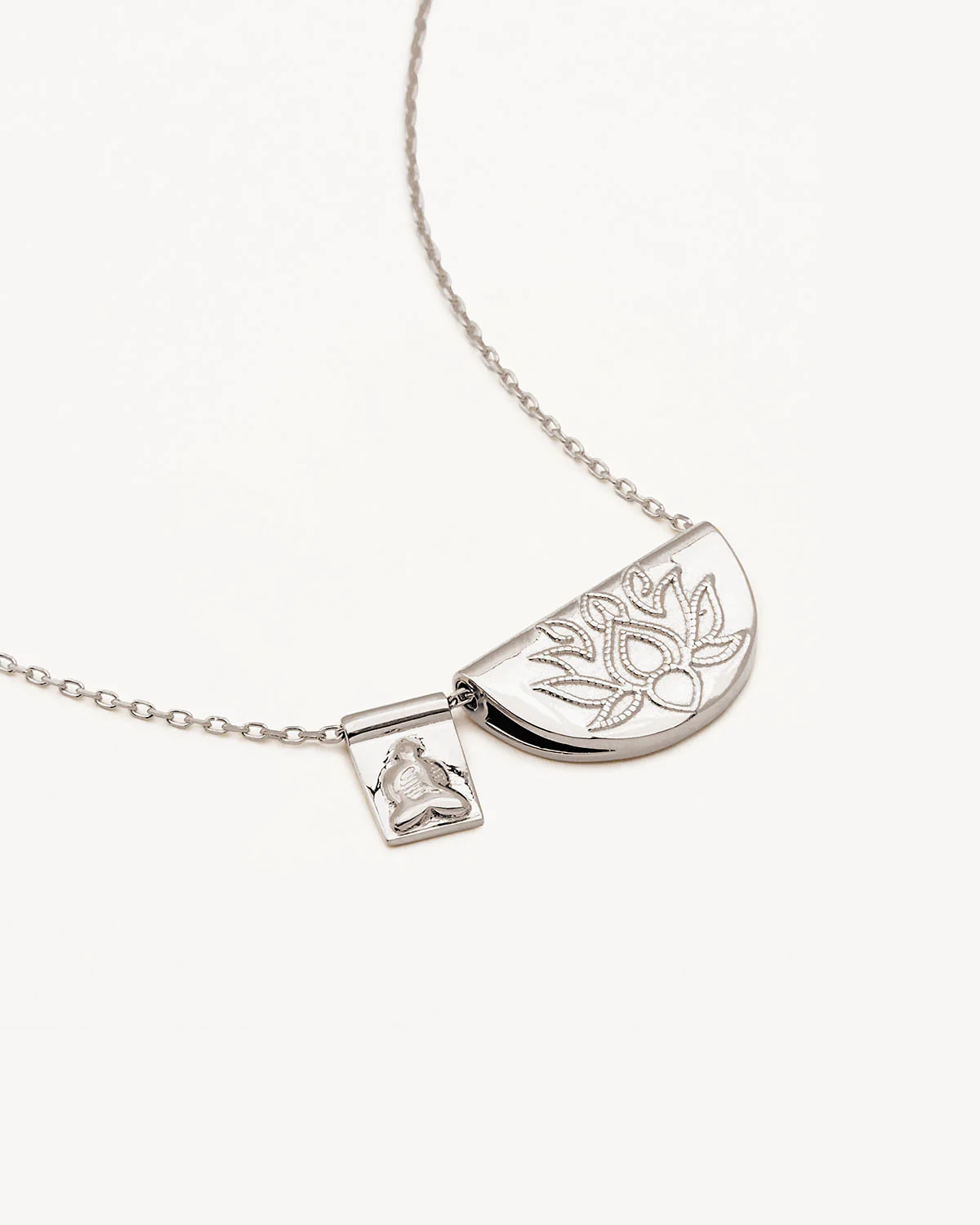 1811-sterling-silver-lotus-and-little-buddha-necklace-1.webp Sterling Silver Lotus and Little Buddha Necklace