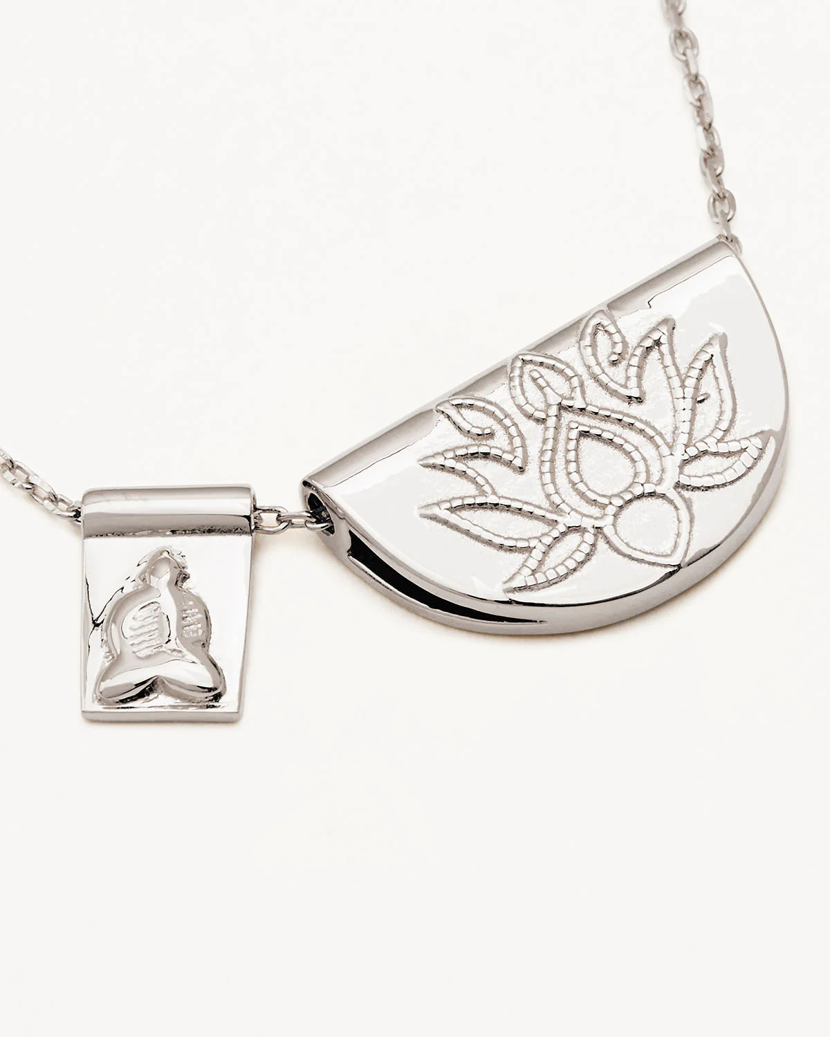 1811-sterling-silver-lotus-and-little-buddha-necklace-3.webp Sterling Silver Lotus and Little Buddha Necklace