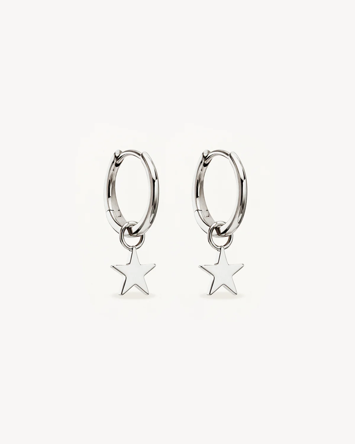 Sterling Silver Wishing on a Star Hoops