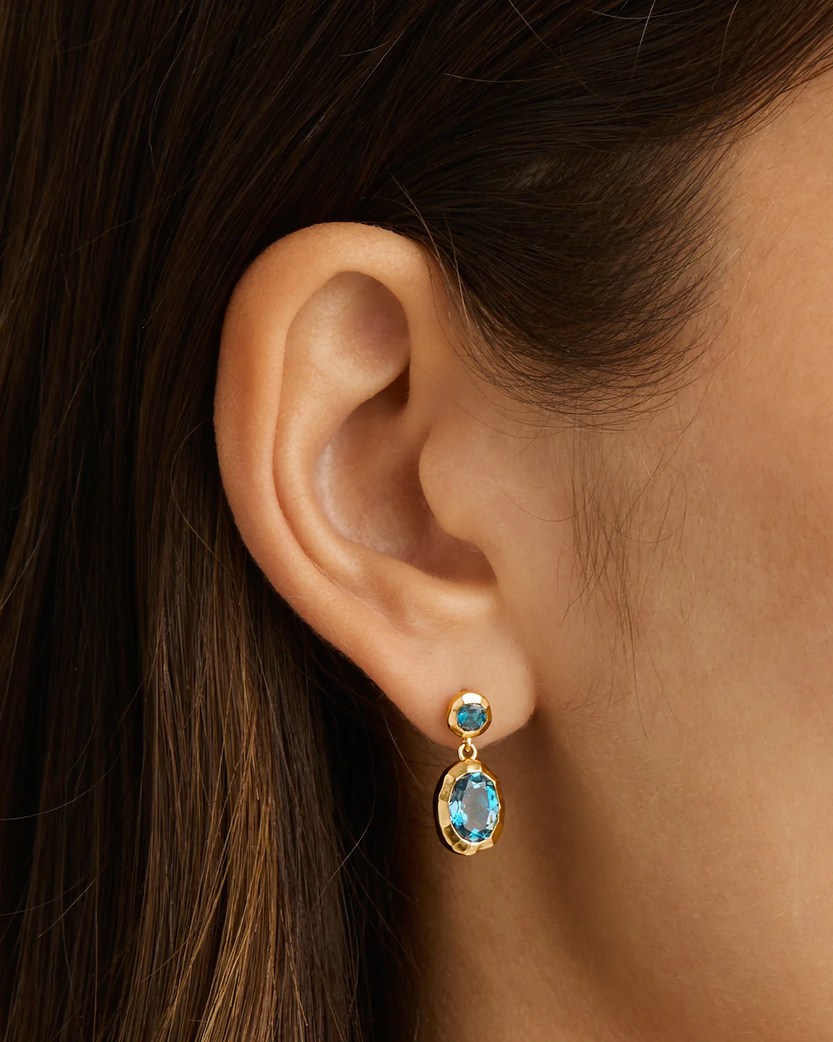 18k Gold Vermeil Sacred Jewel Topaz Earrings