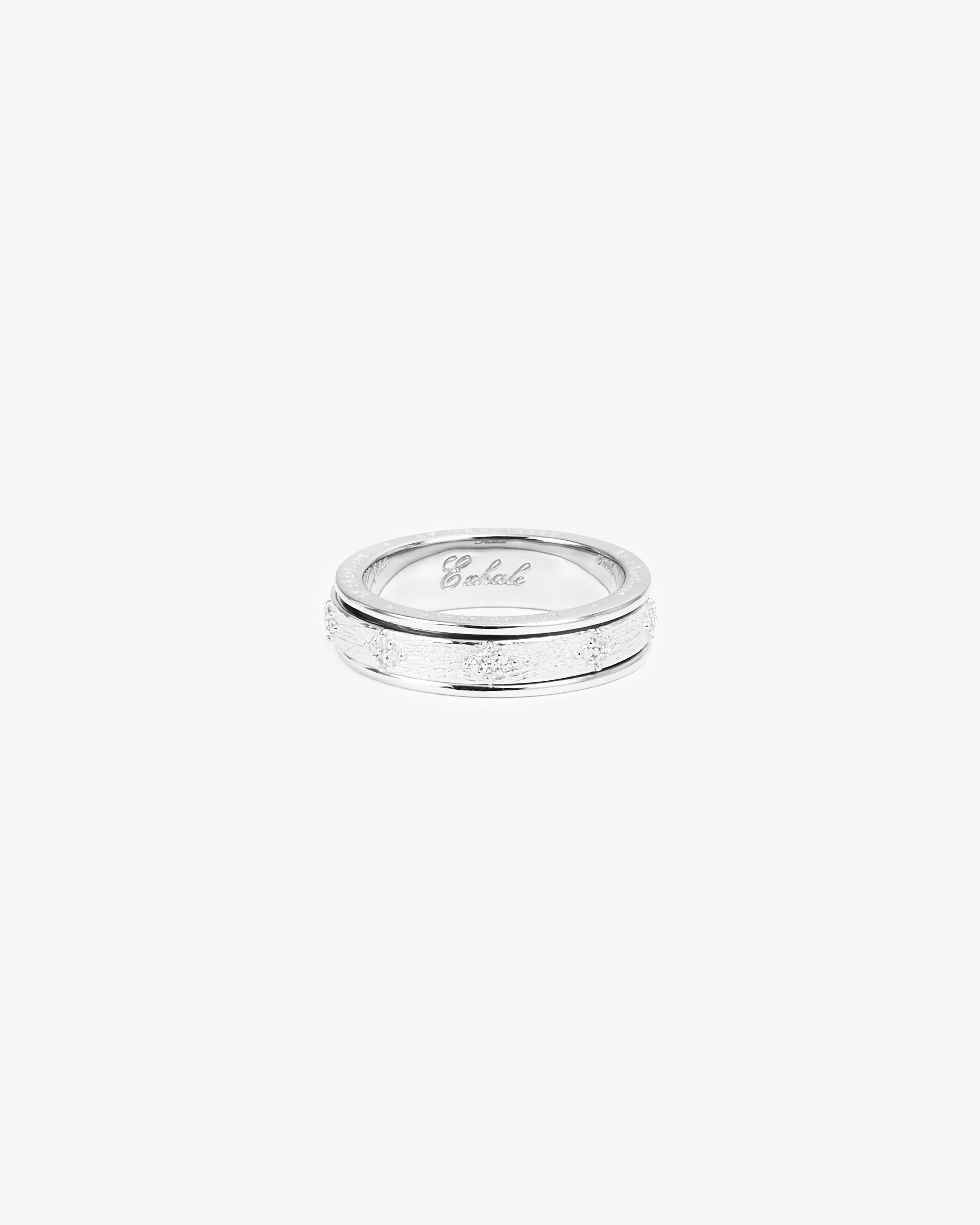 Sterling Silver Breathe Spinning Meditation Ring