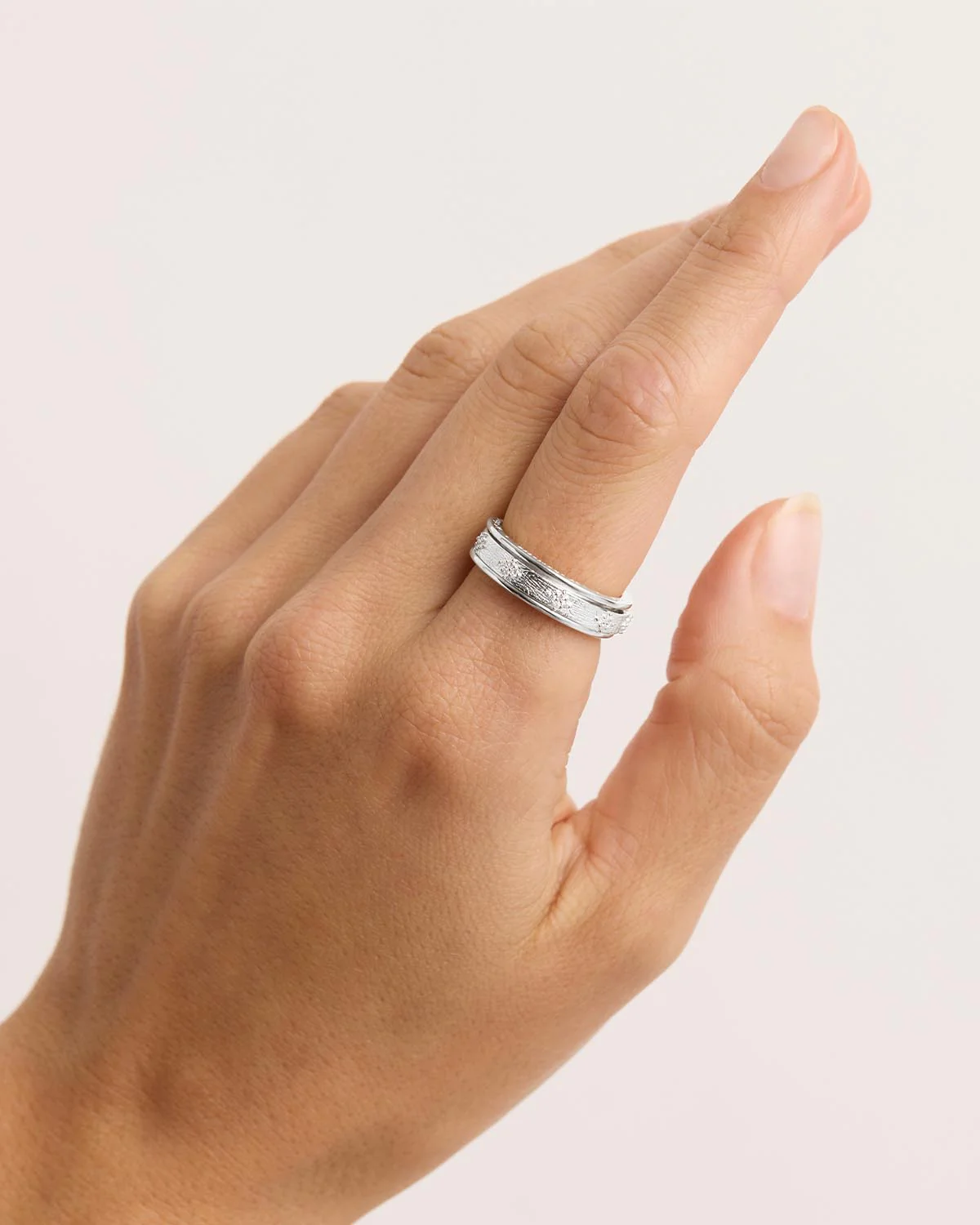 Sterling Silver Breathe Spinning Meditation Ring