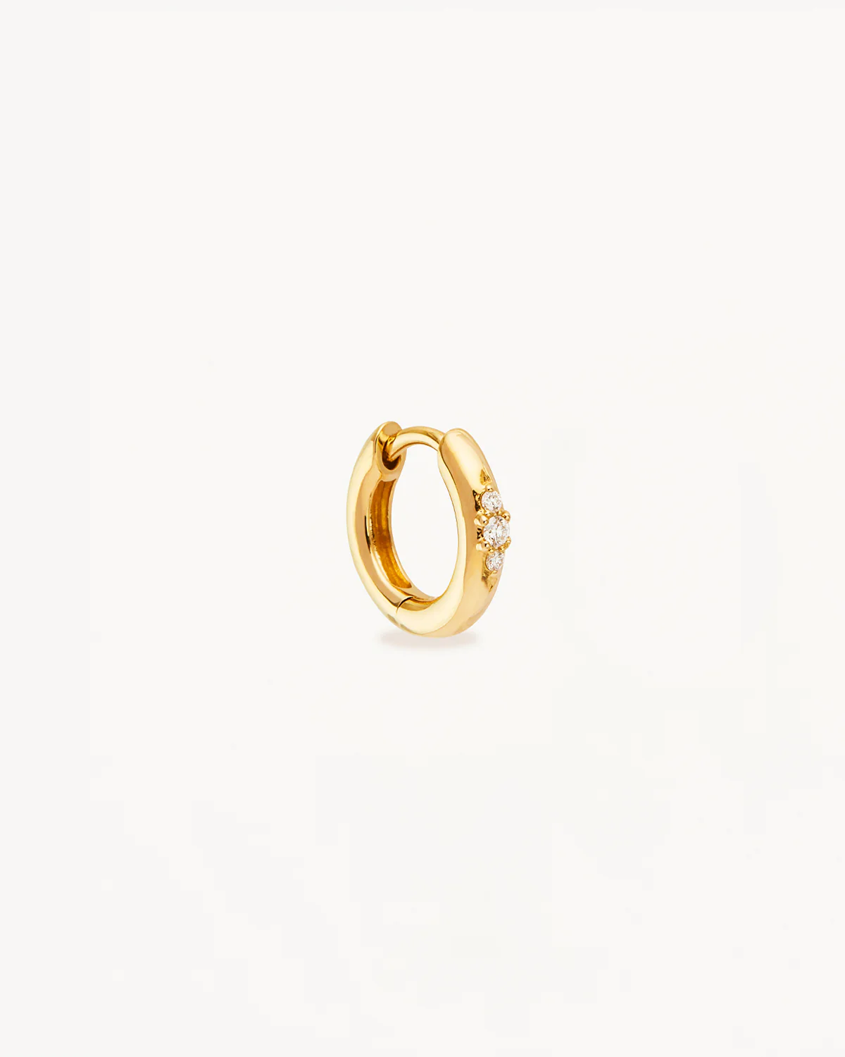 14k Solid Gold Diamond Petal Hoop