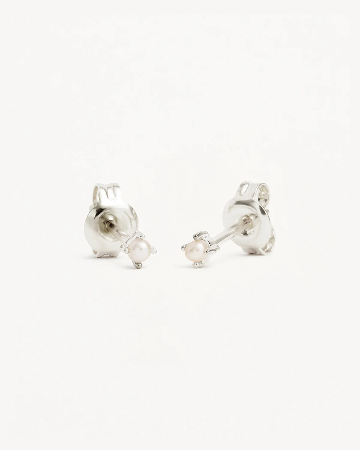 Sterling Silver Moonlight Pearl Stud Earrings