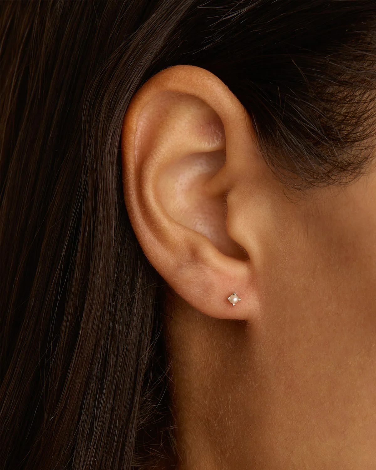 Sterling Silver Moonlight Pearl Stud Earrings