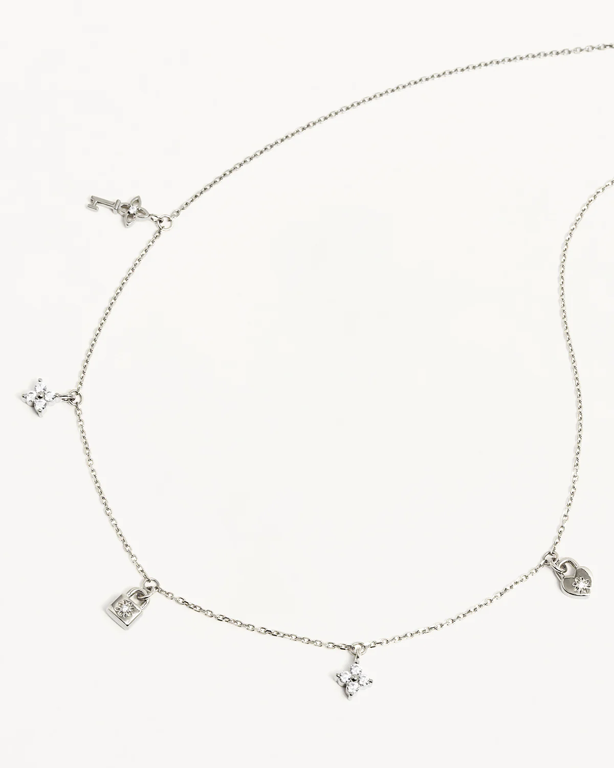 Sterling Silver Love Unlocked Charm Choker