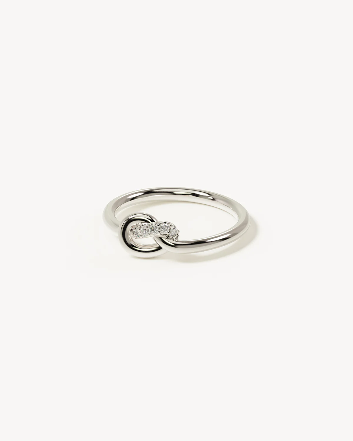 Sterling Silver Love Knot Lab-Grown Diamond Ring