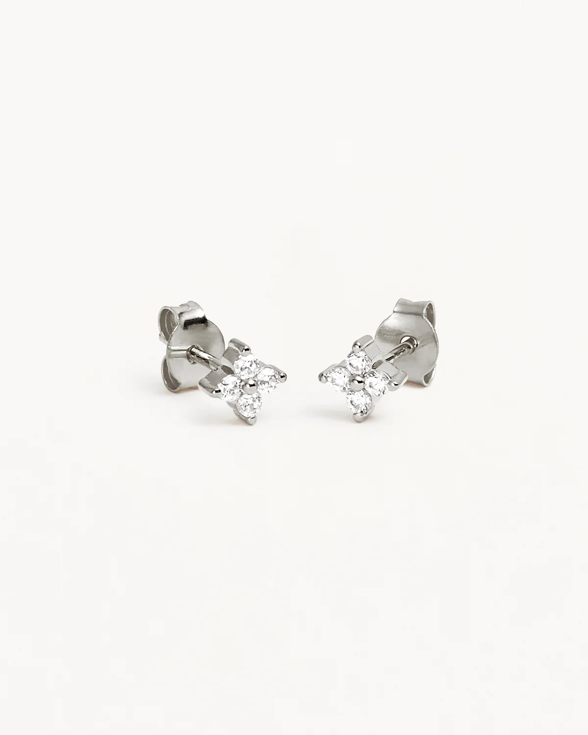 Sterling Silver Crystal Bloom Stud Earrings