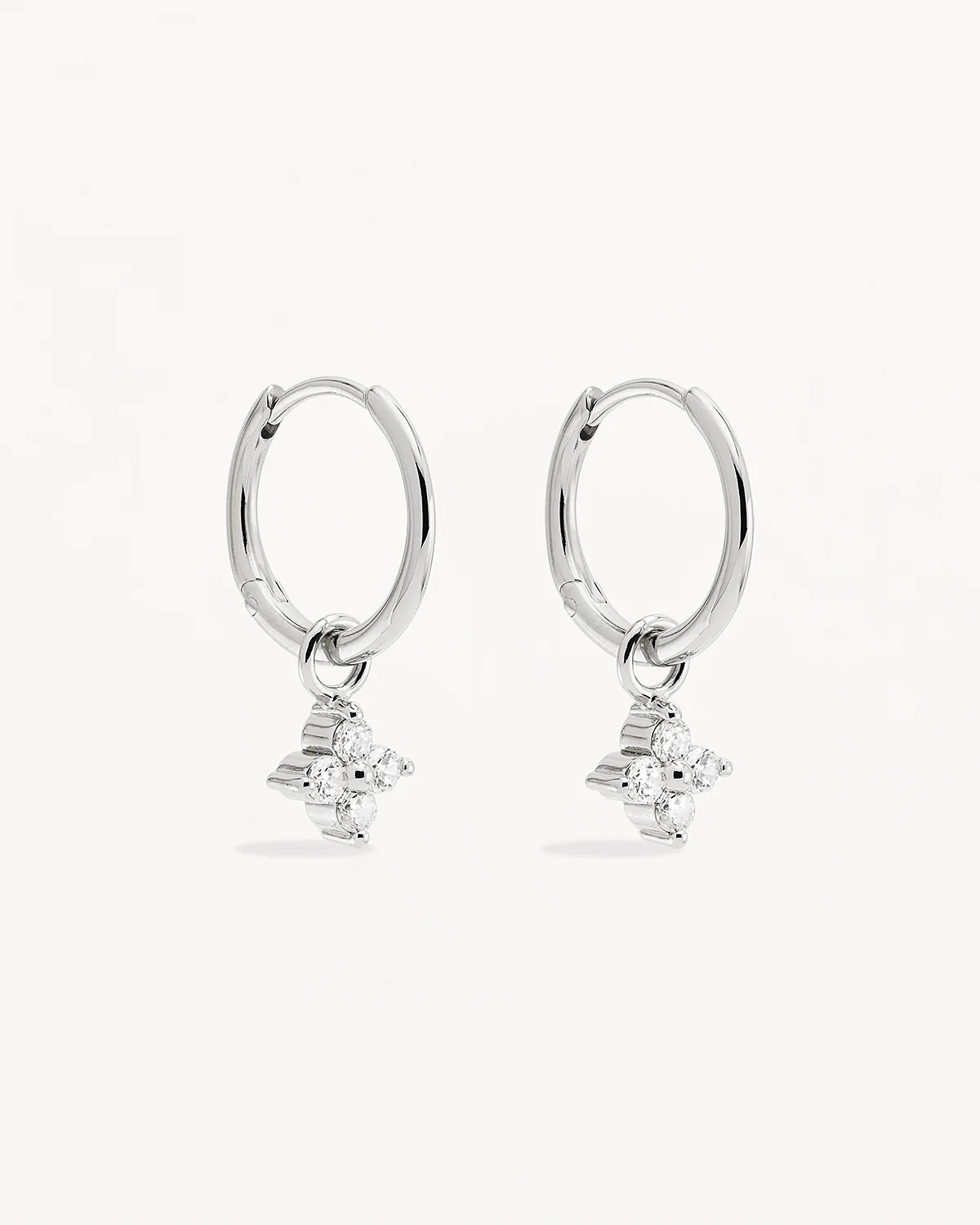 Sterling Silver Crystal Bloom Hoops