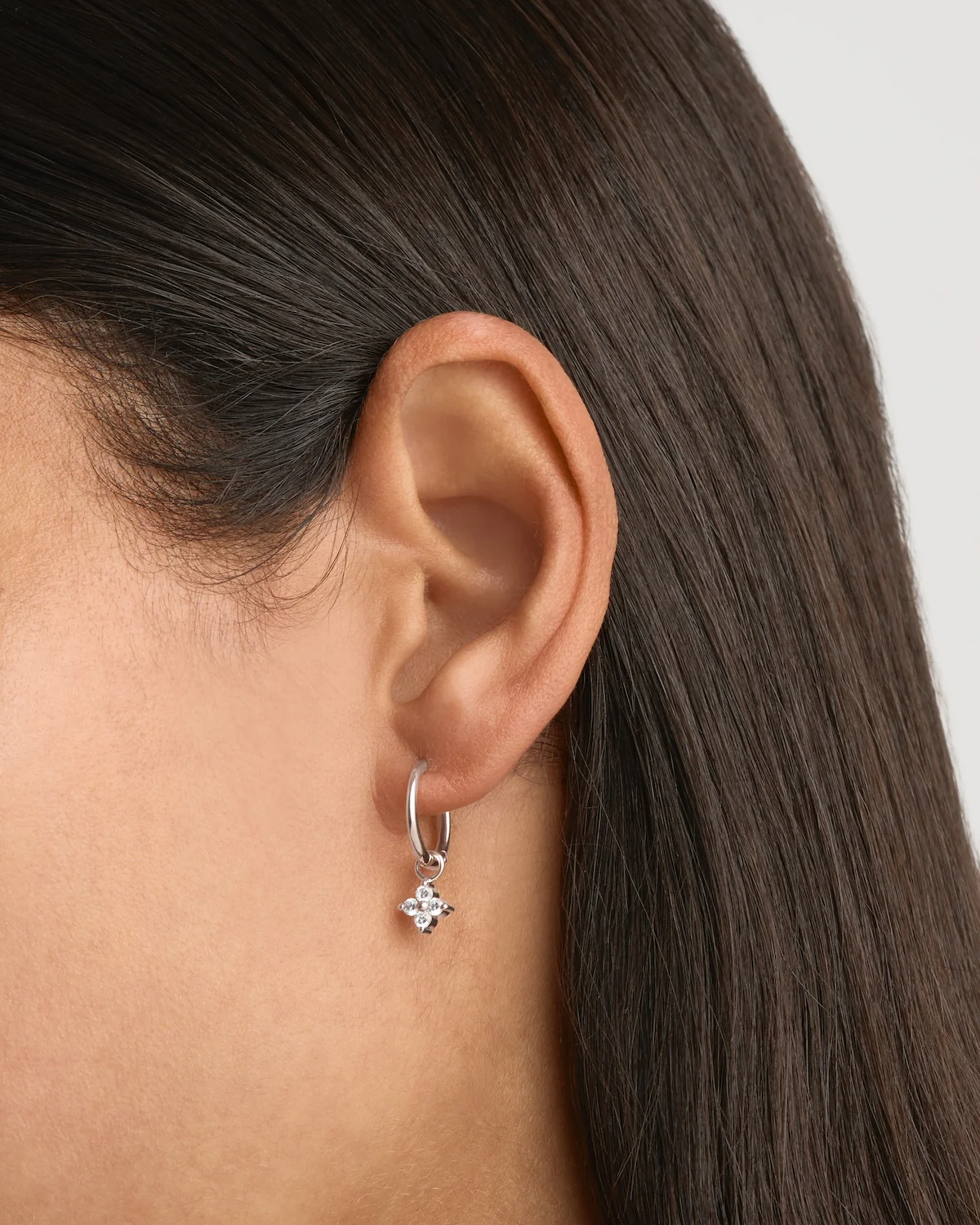 Sterling Silver Crystal Bloom Hoops