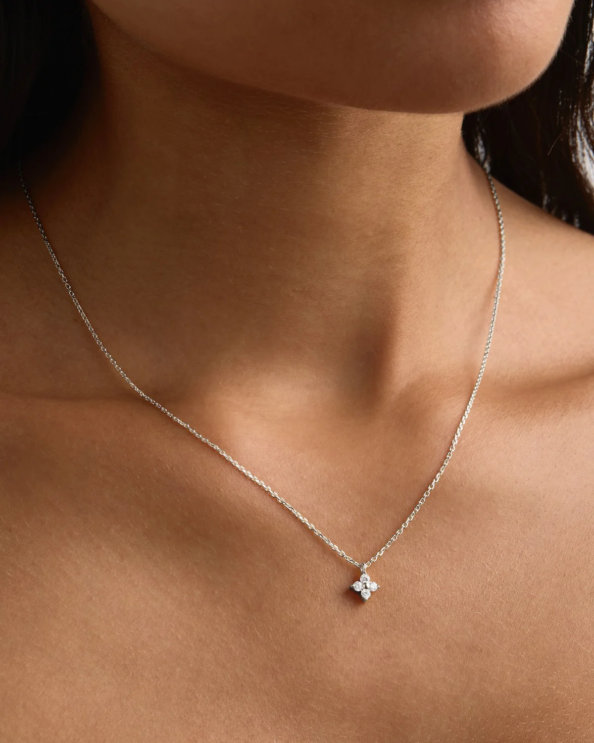 Sterling Silver Crystal Bloom Necklace
