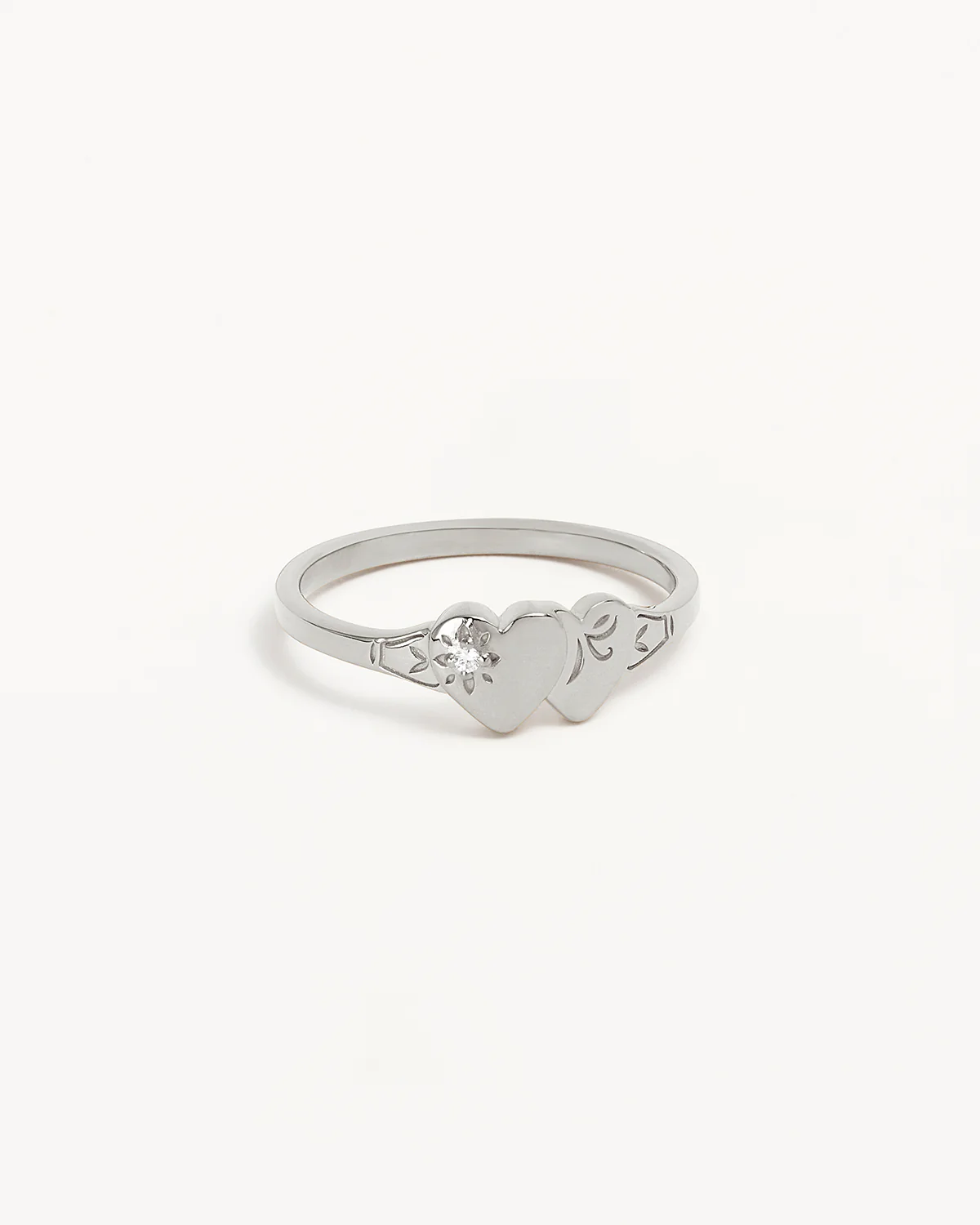 Sterling Silver Forever Intertwined Heart Signet Ring