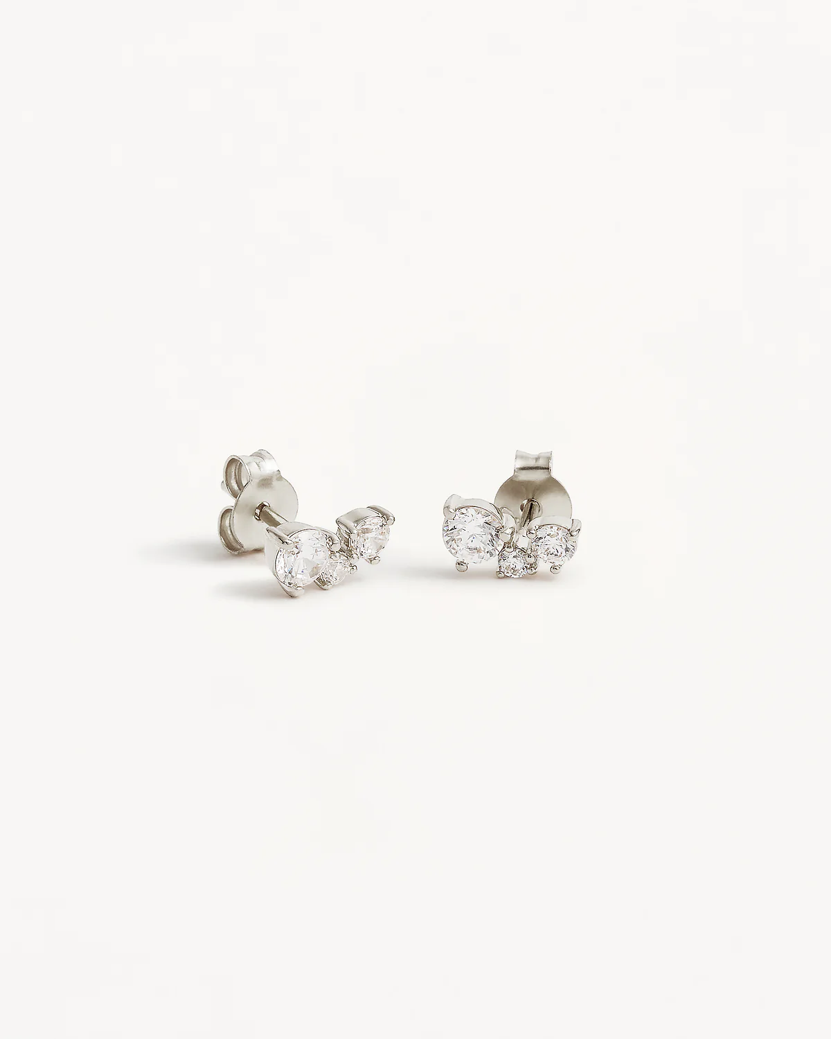 Sterling Silver Whispers of Love Stud Earrings