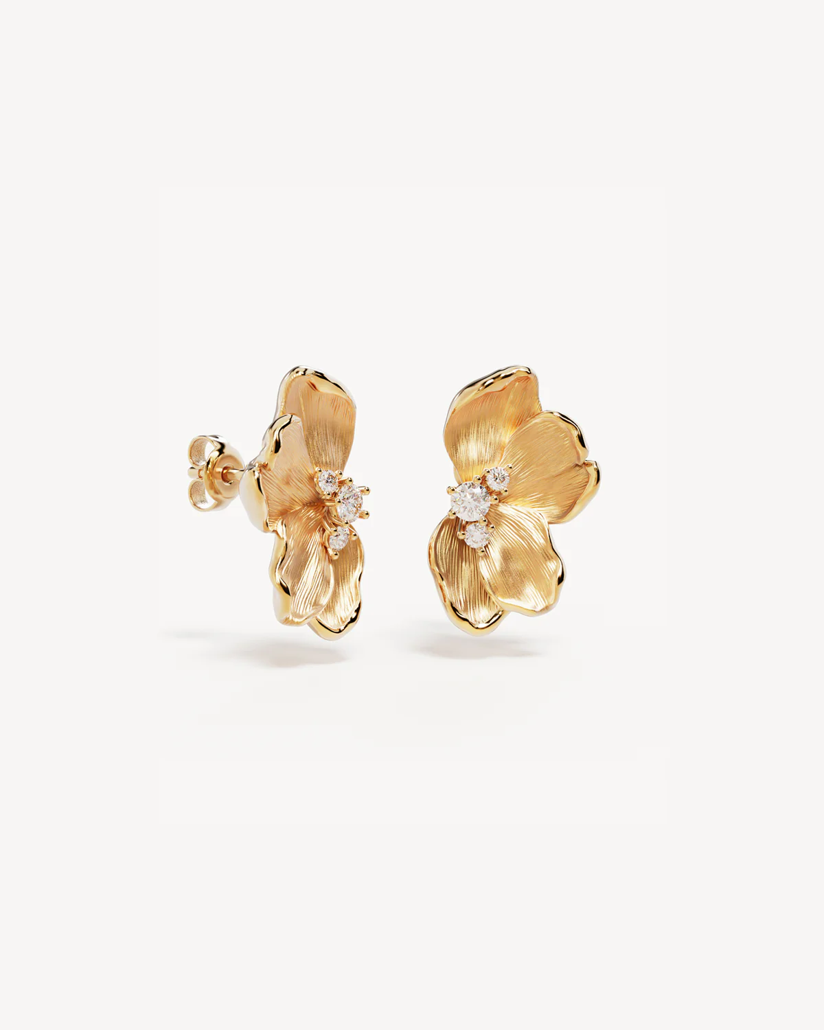 18k Gold Plated Serene Lotus Statement Earrings