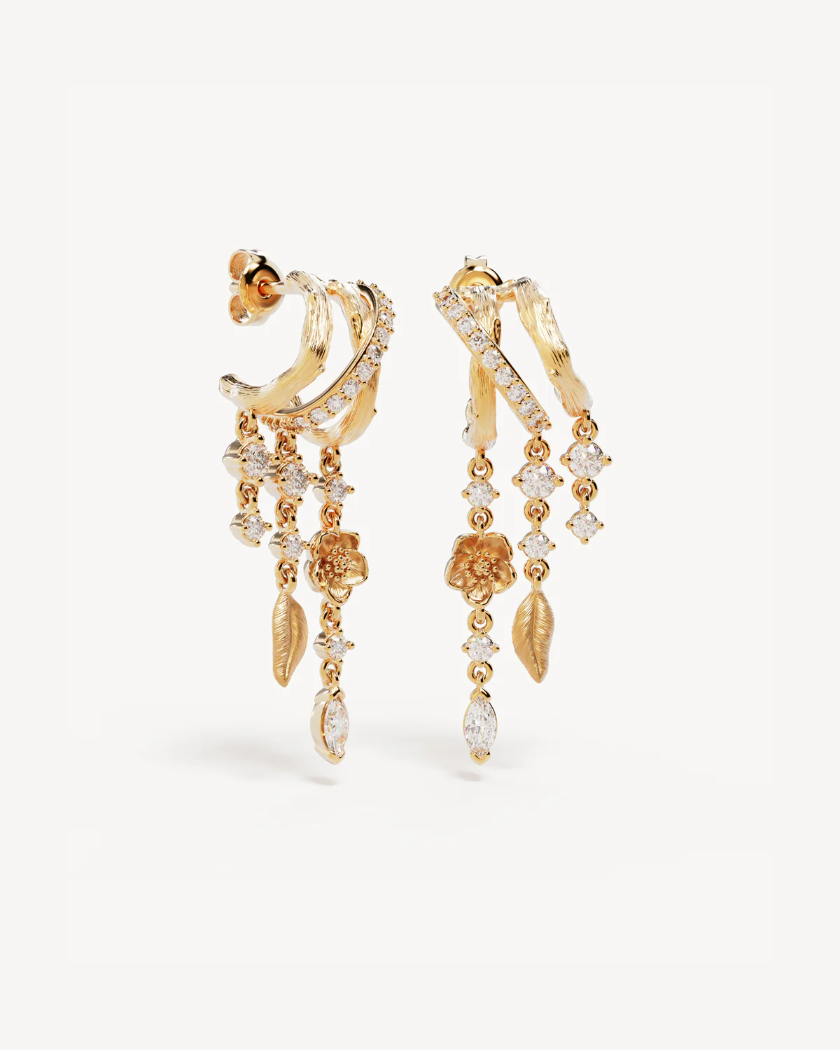 18k Gold Plated Radiant Bloom Illusion Hoops