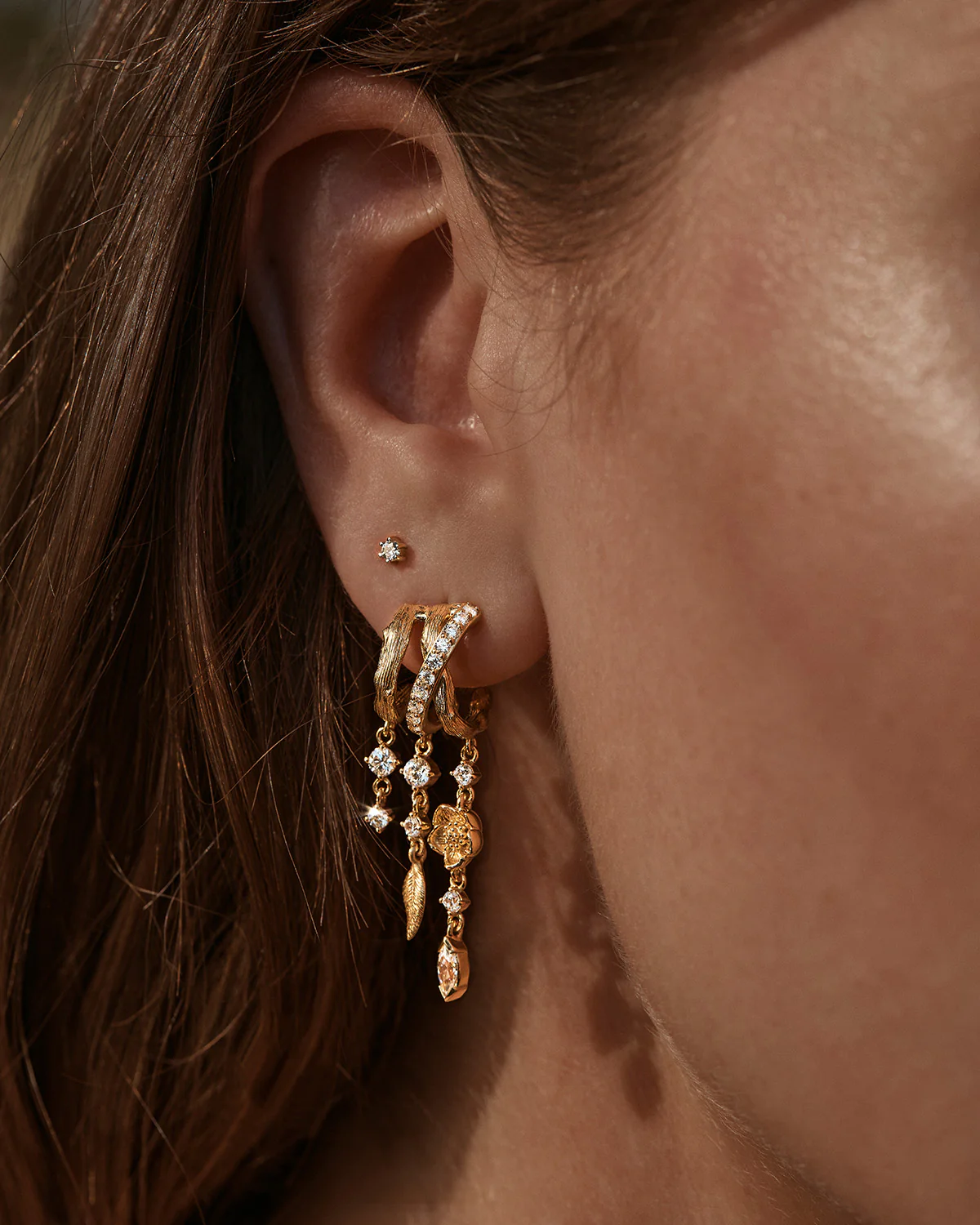 18k Gold Plated Radiant Bloom Illusion Hoops