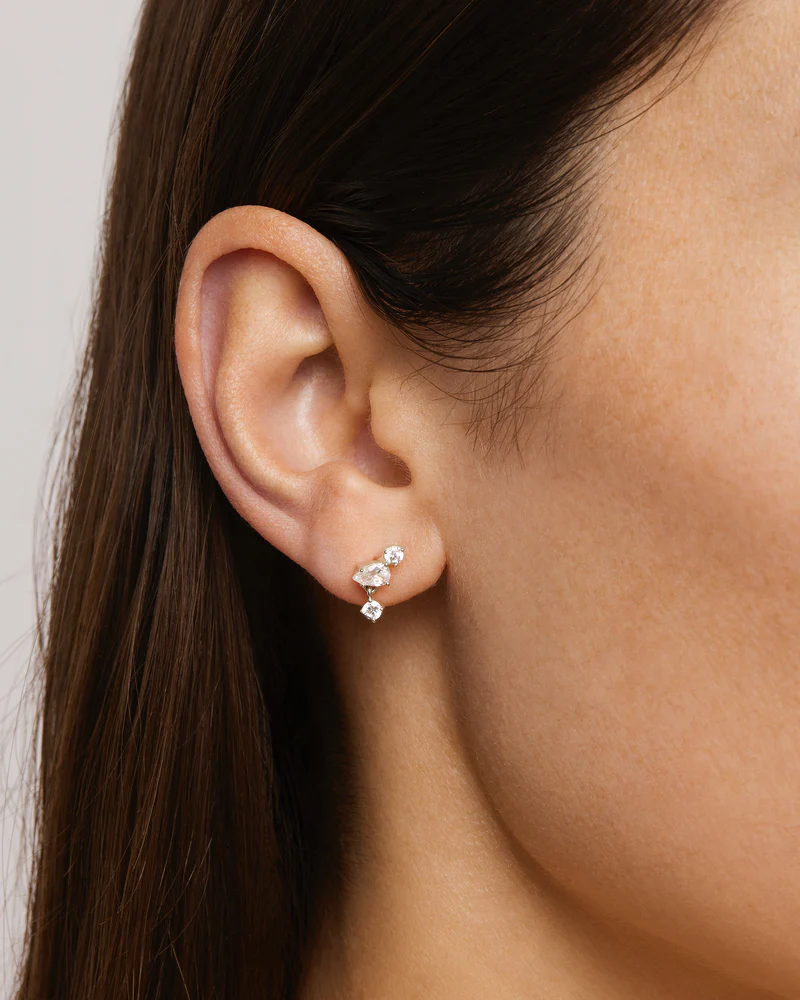 Sterling Silver No Rain, No Flowers Stud Earrings