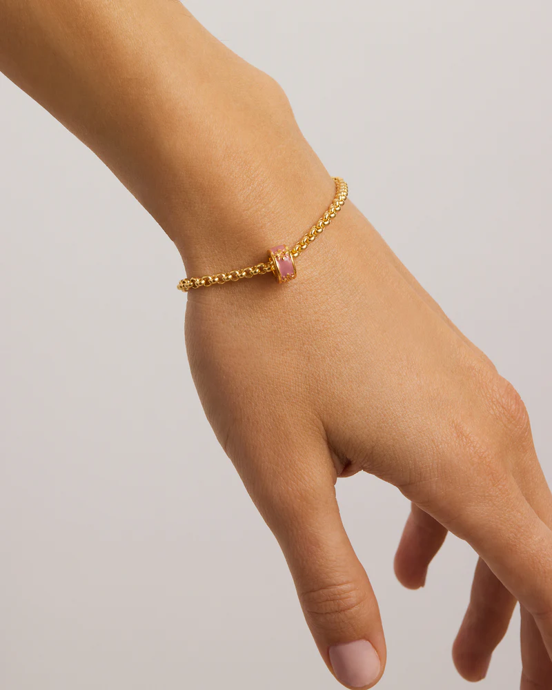 18k Gold Vermeil Born to Bloom Enamel Petal - Pink Clay