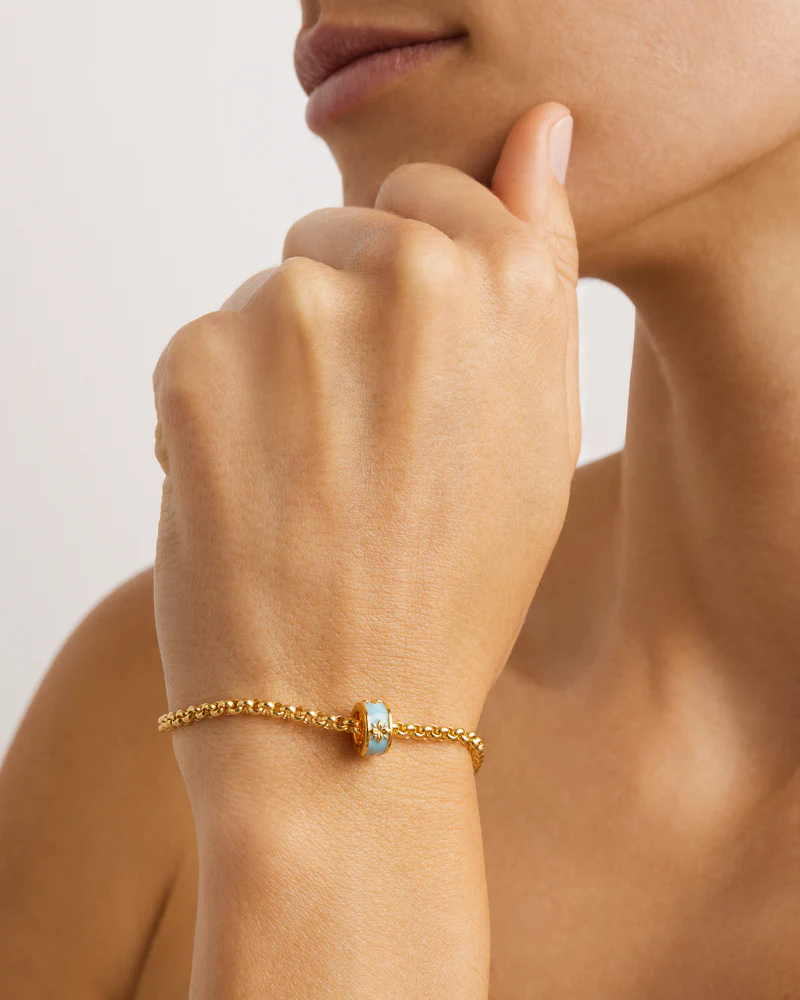 18k Gold Vermeil Born to Bloom Enamel Petal - Cloud Blue