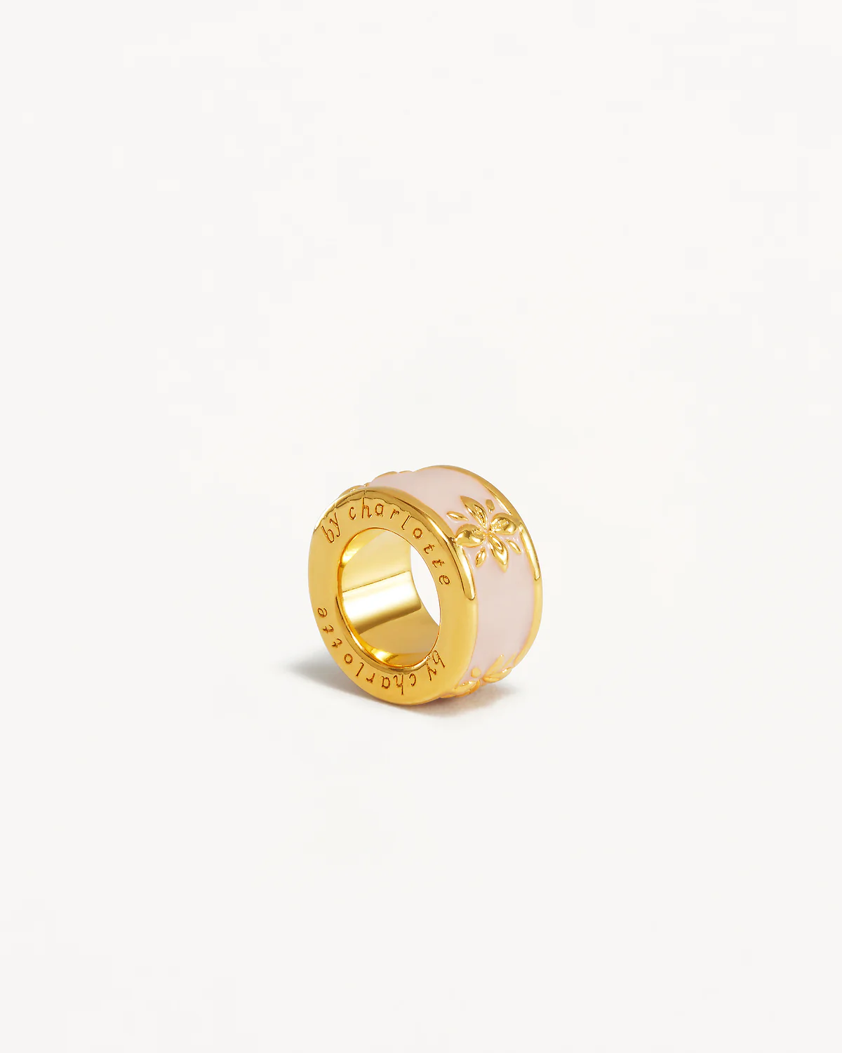 18k Gold Vermeil Born to Bloom Enamel Petal - Rose Quartz