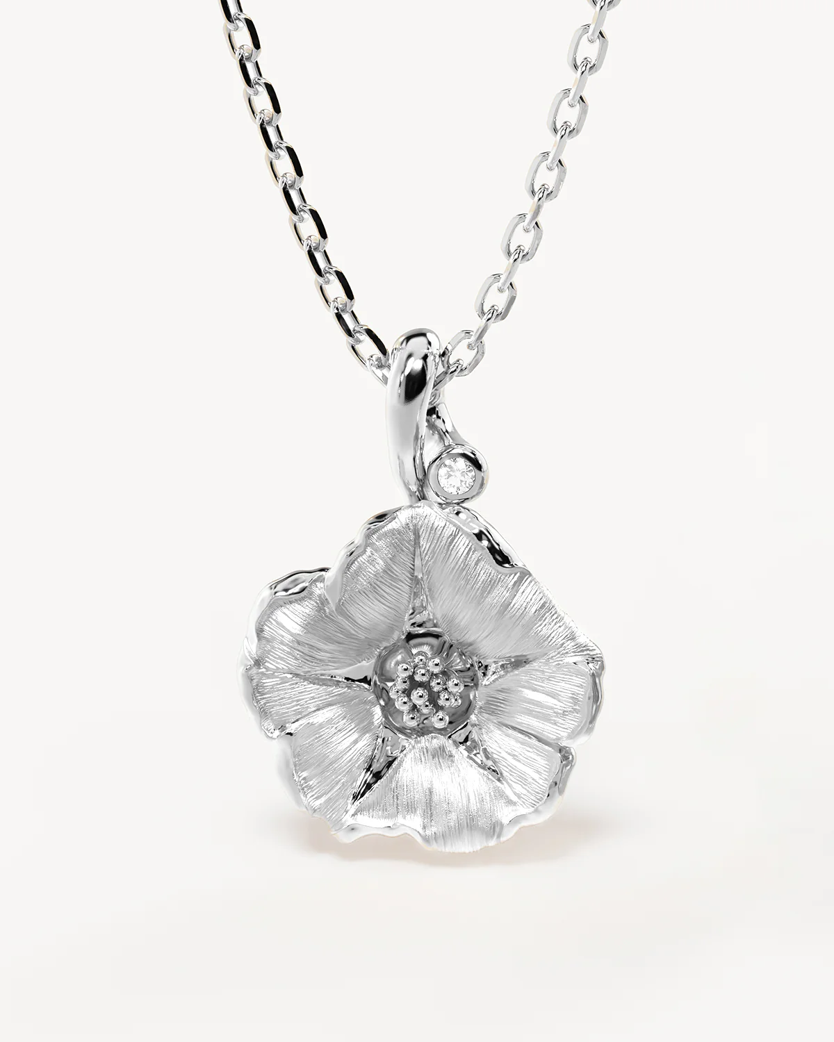 Sterling Silver Morning Glory September Birth Flower Necklace