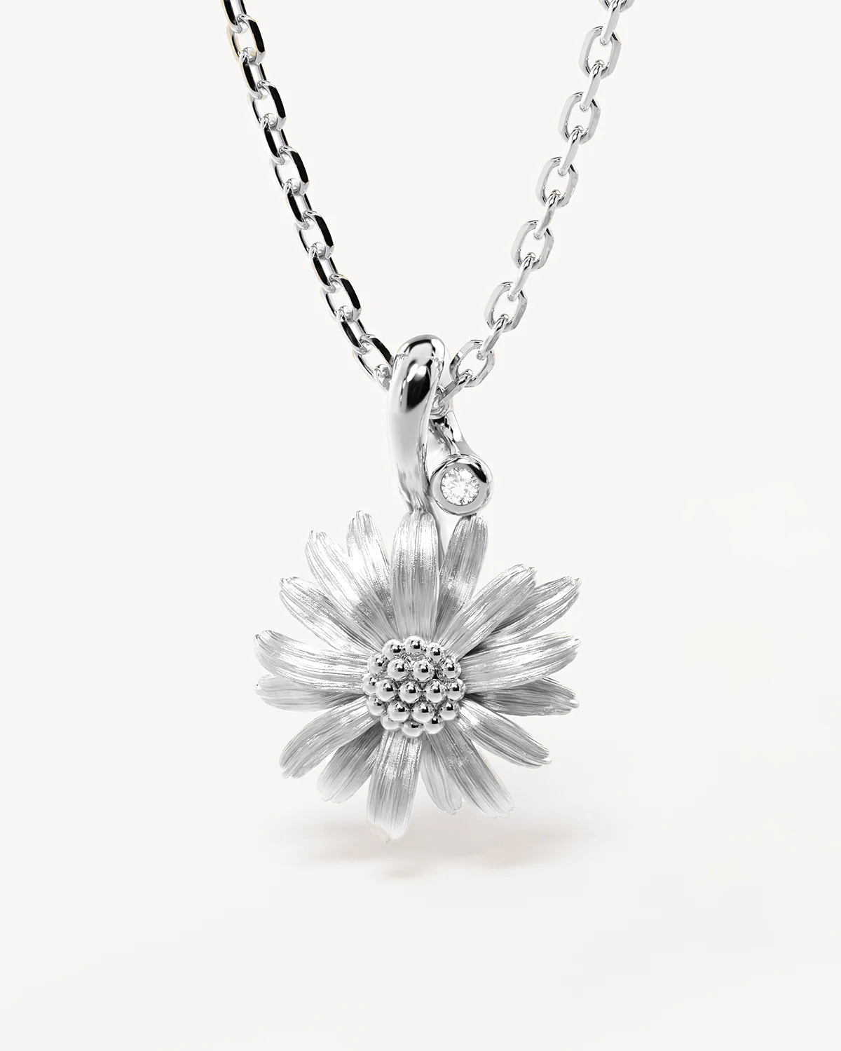 Sterling Silver Daisy April Birth Flower Necklace