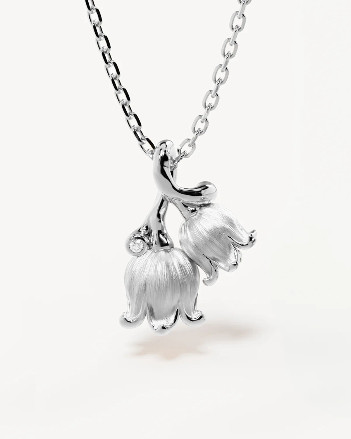 Sterling Silver Lily of the Valley May Birth Flower Necklace
