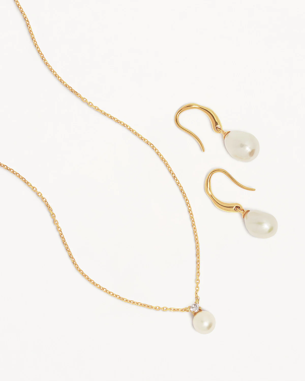 18k Gold Vermeil Pearl Jewellery Gift Set