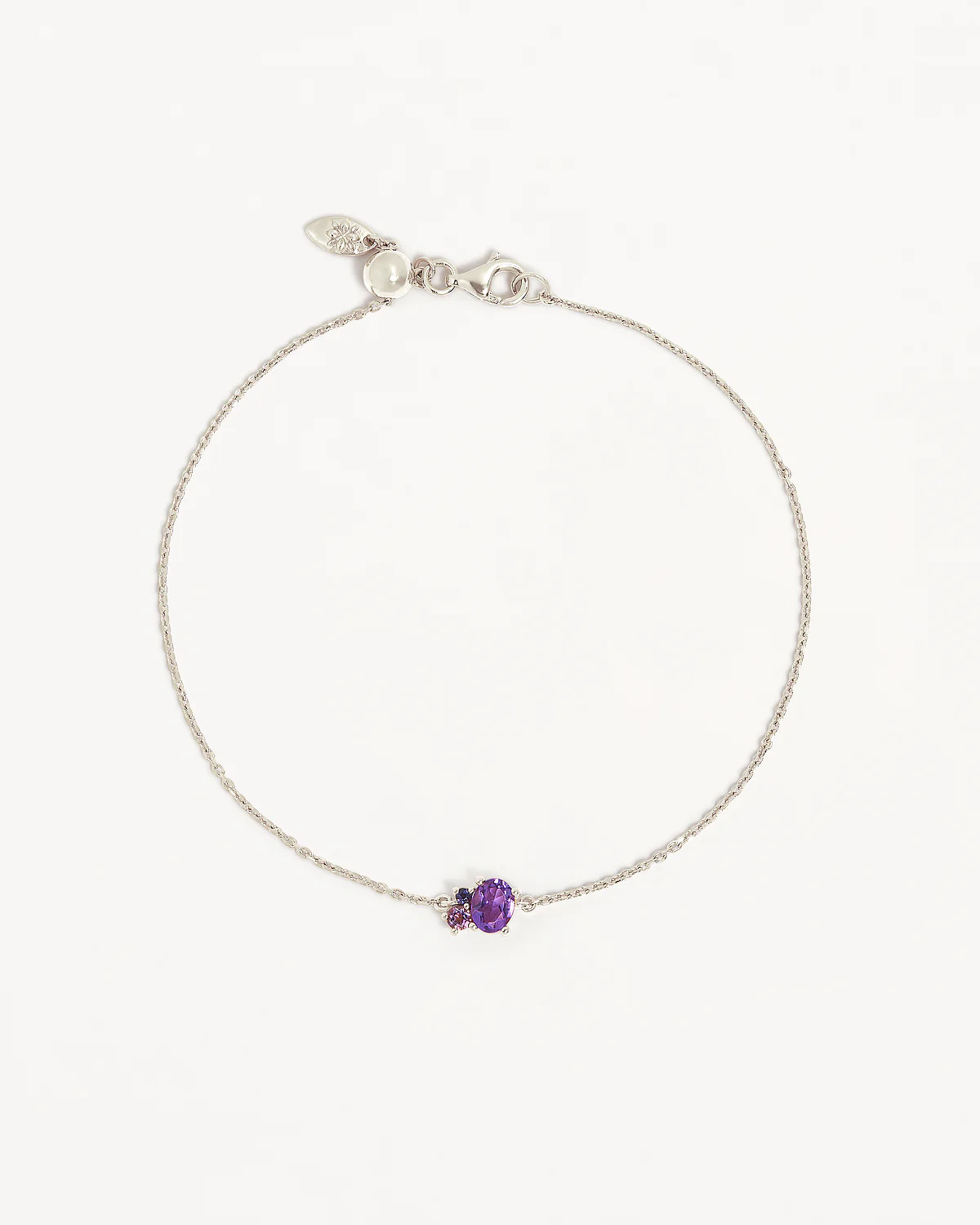 Sterling Silver Kindred Birthstone Bracelet - February