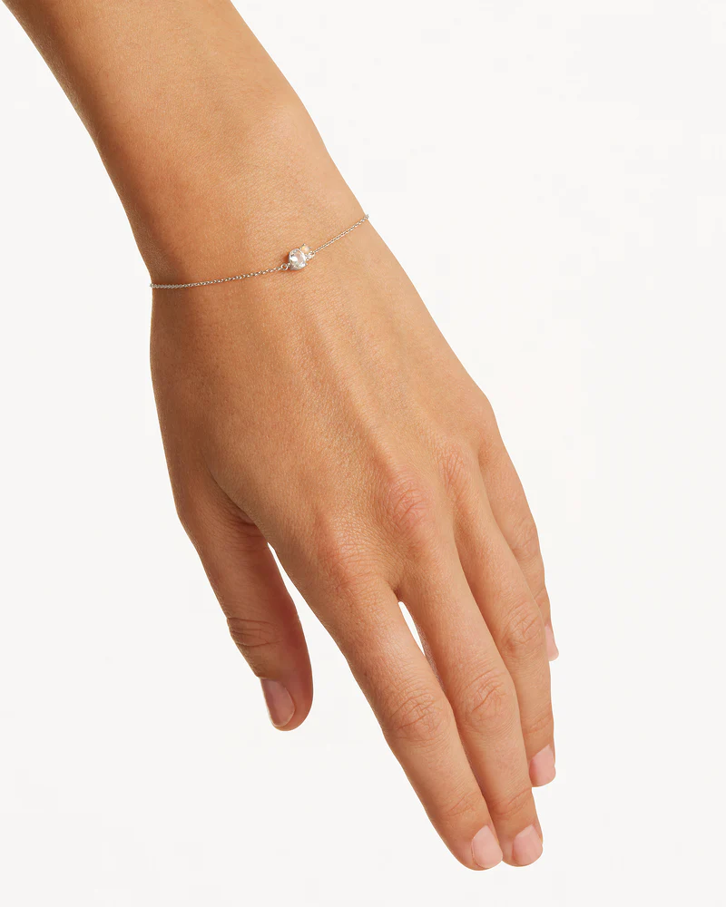 Sterling Silver Kindred Birthstone Bracelet - April