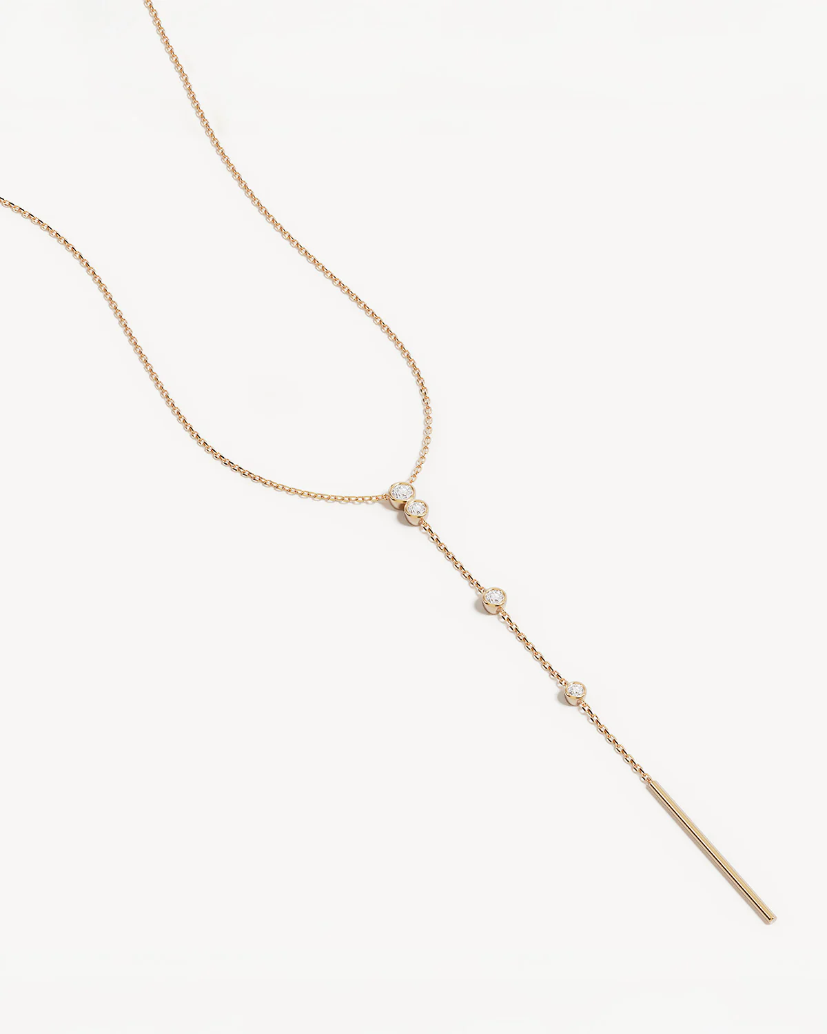 18k Gold Plated Crystal Dew Lariat Necklace