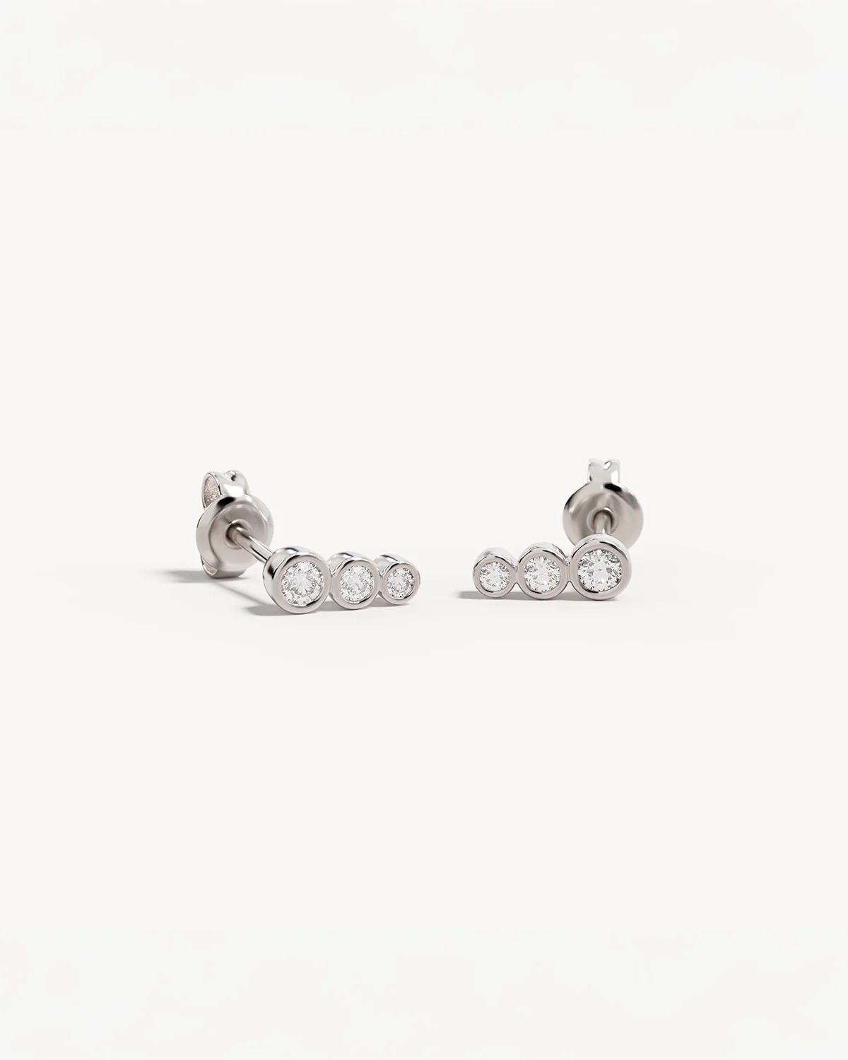 Sterling Silver Crystal Dew Stud Earrings