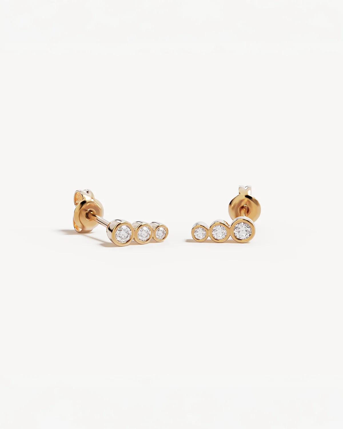 18k Gold Plated Crystal Dew Stud Earrings