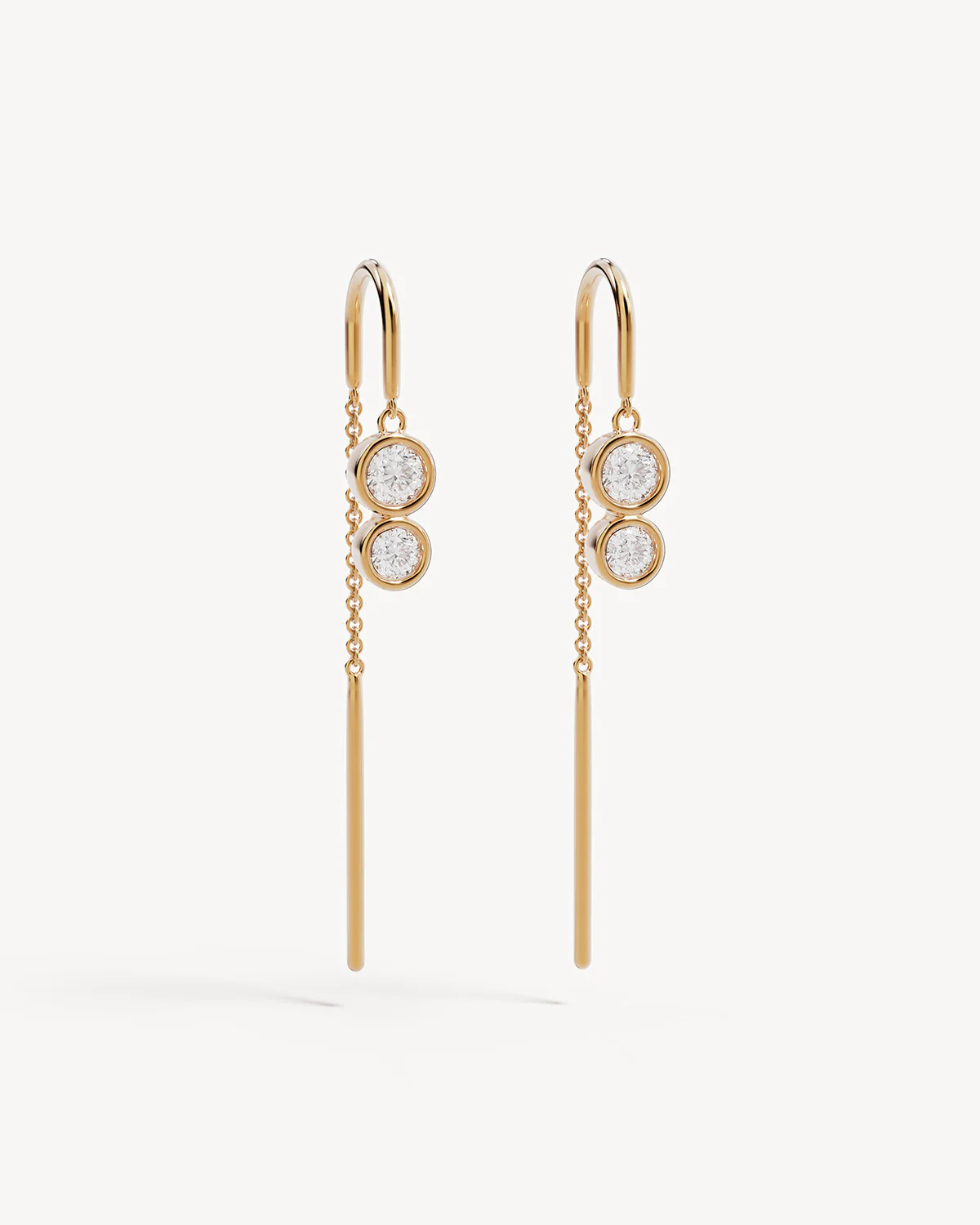 18k Gold Plated Crystal Dew Thread Earrings