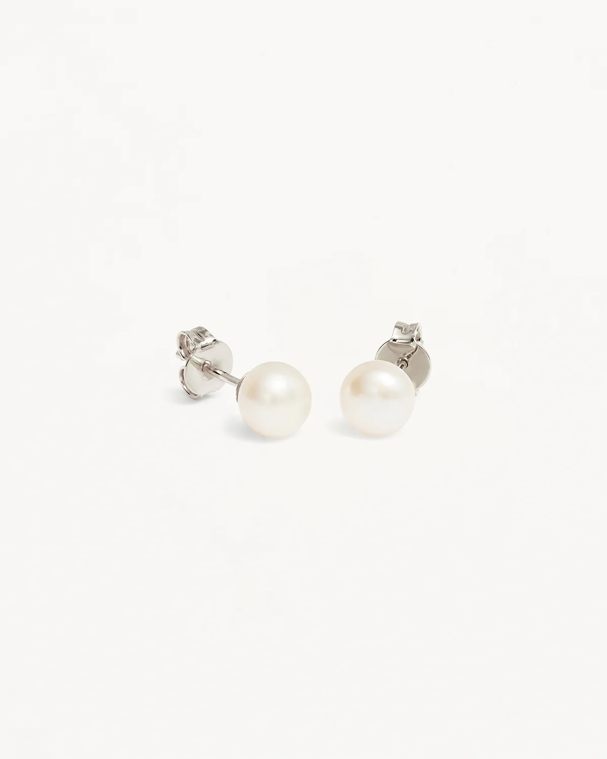 Sterling Silver Floating On Air Pearl Stud Earrings - 6mm