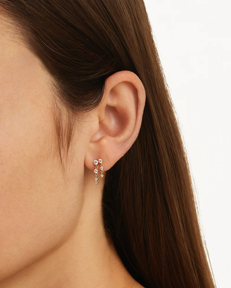 9k Solid Gold She Will Rise Lab-Grown Diamond Drop Earring - Right