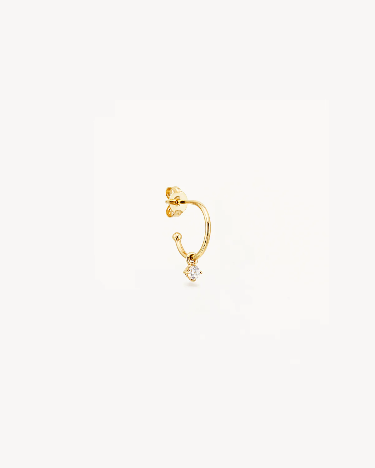 14k Solid Gold Water Drop Diamond Hoop