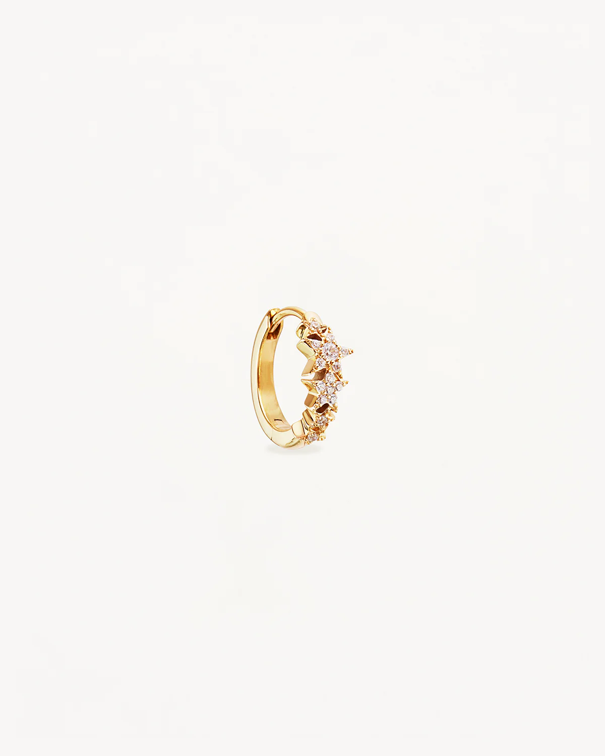 14k Solid Gold Stardust Lab-Grown Diamond Hoop