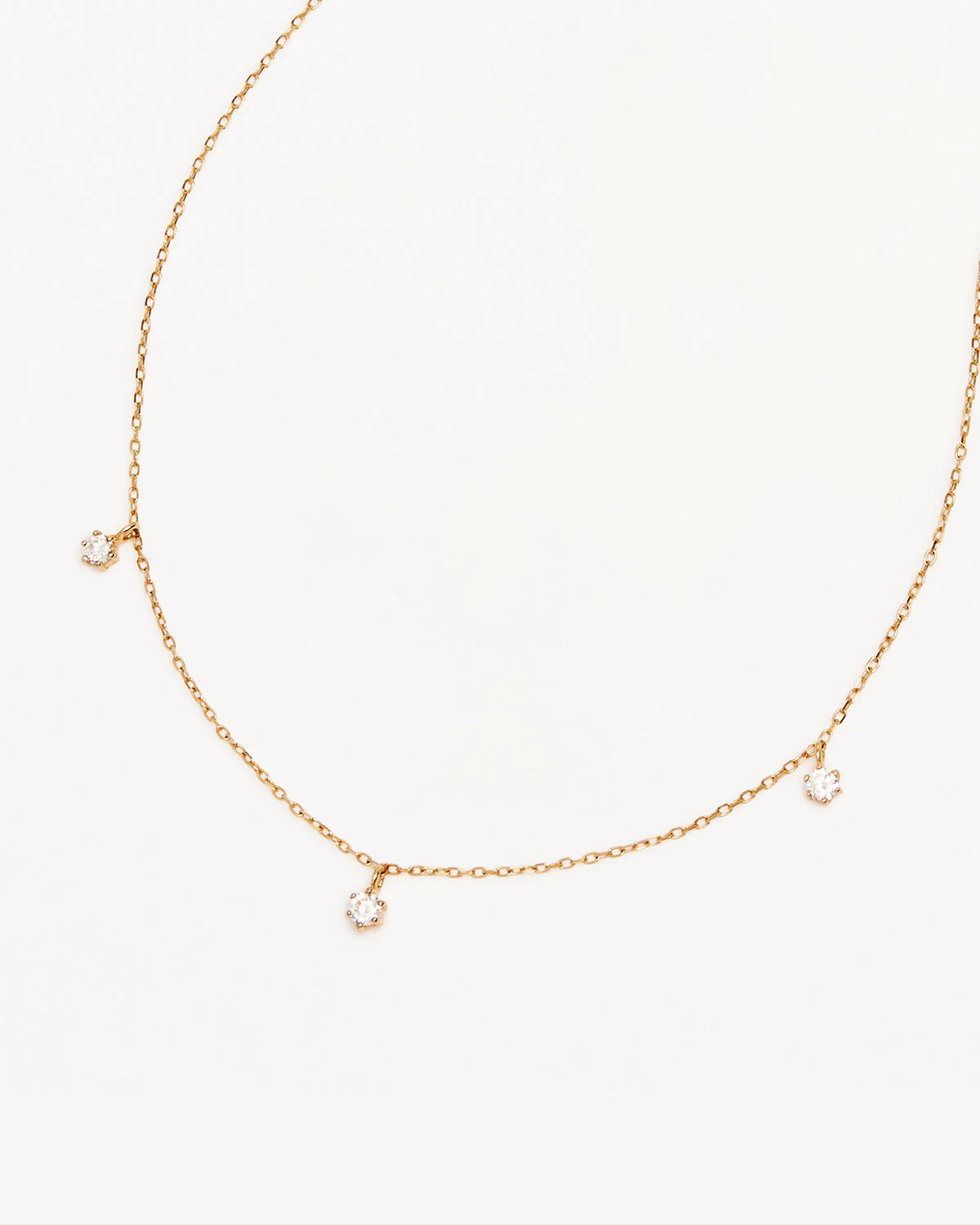14k Solid Gold Droplets Diamond Necklace