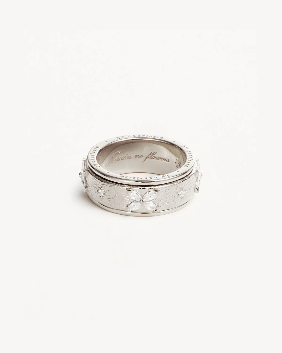 Sterling Silver No Rain, No Flowers Spinning Meditation Ring